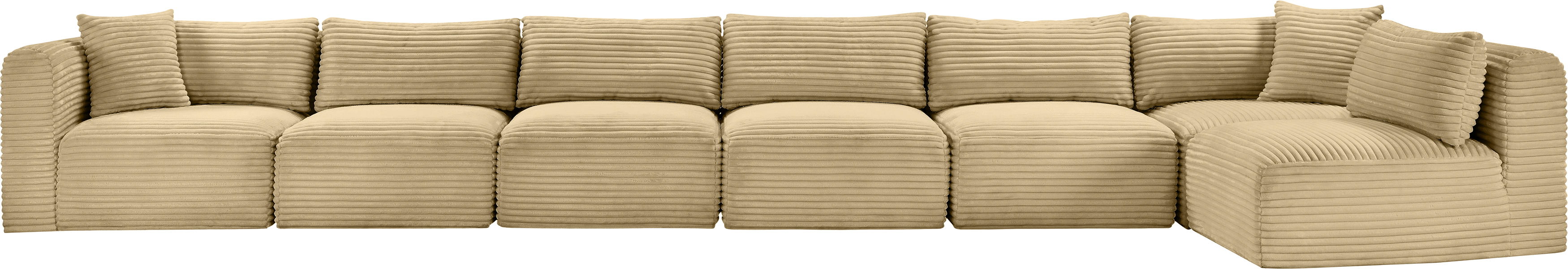 Shaggy - 7 Piece Modular Sectional - Camel