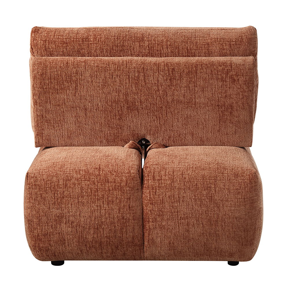 Loanna - Modular - Chaise - Coral Red Chenille, light brown, view 5