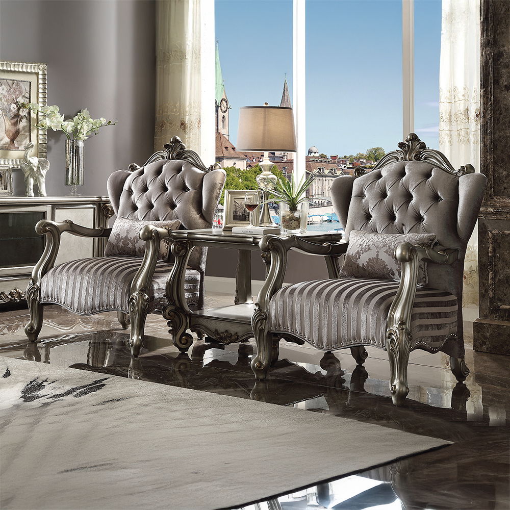 Versailles - End Table - Antique Platinum, silver, view 3