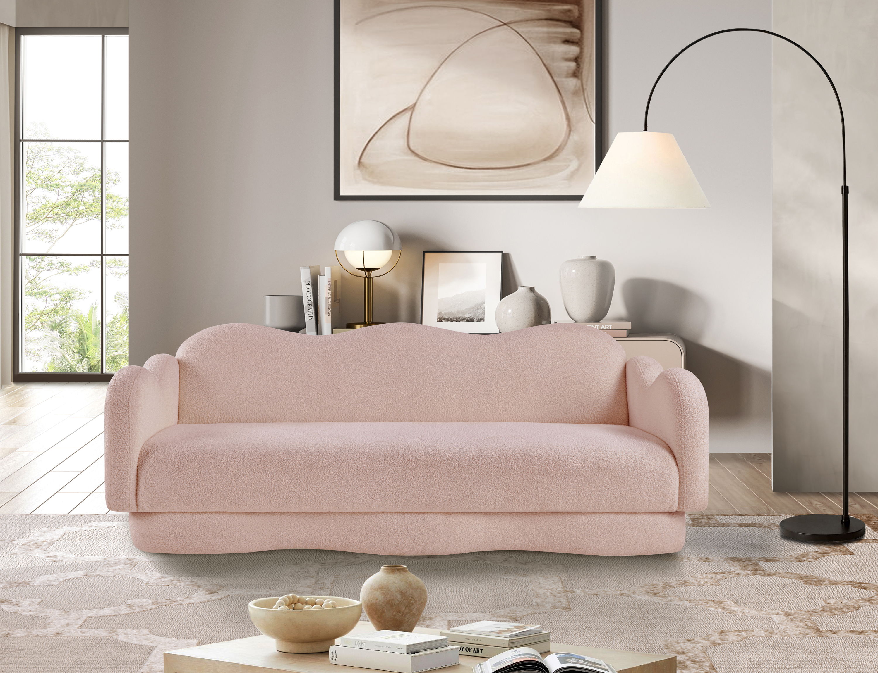Bloom - Teddy Fabric Sofa - Pink