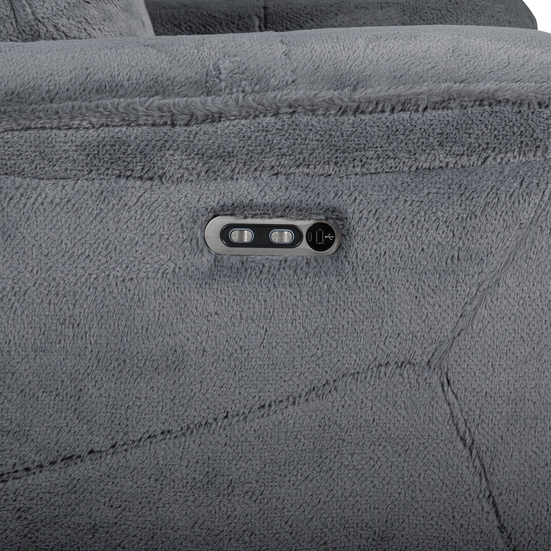 Teddy - Recliner With Power Headrest & Footrest - Gray, dark gray, view 6