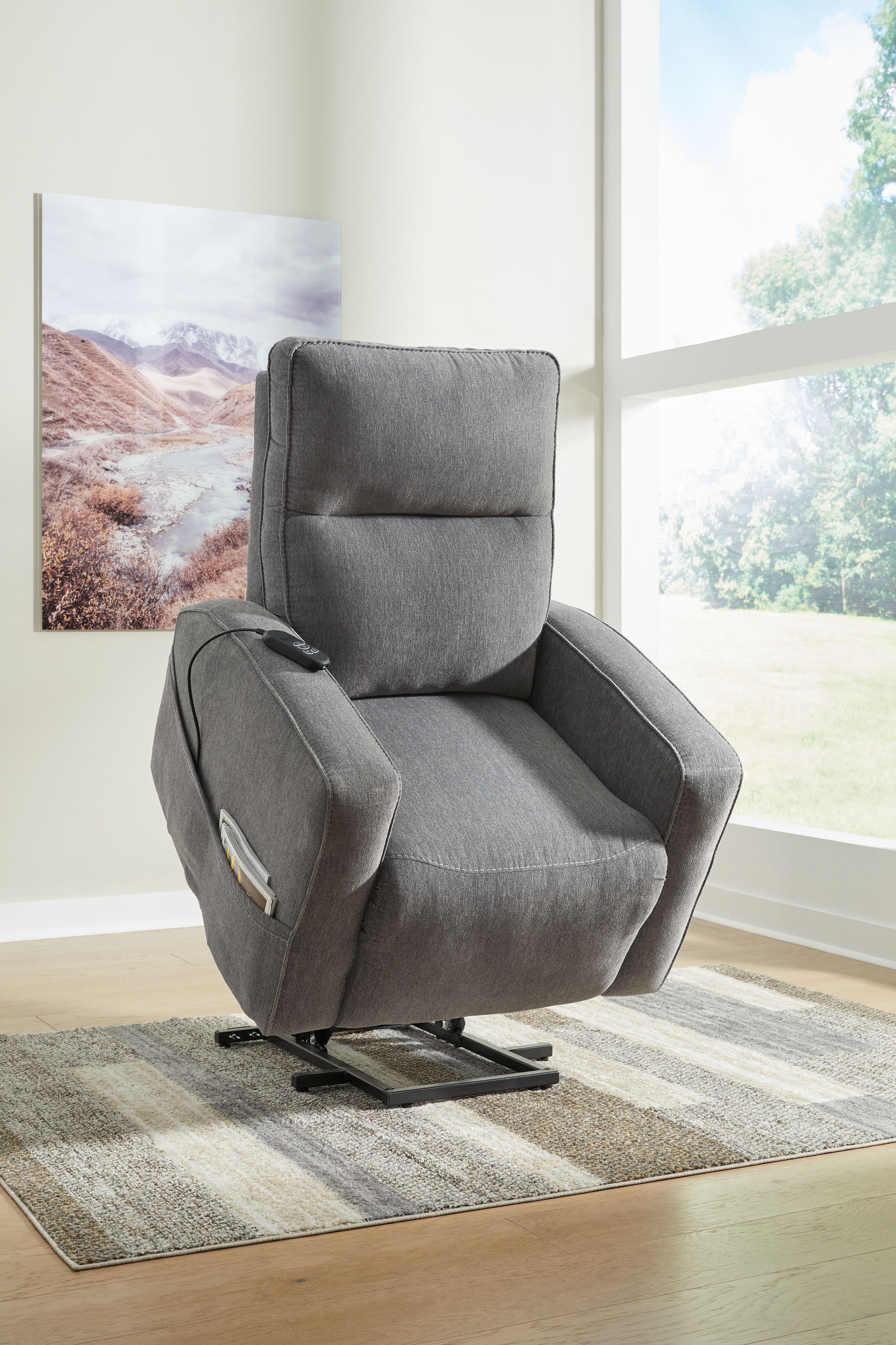 Ashley Furniture Starganza - Power Lift Recliner - Gray - Image 10