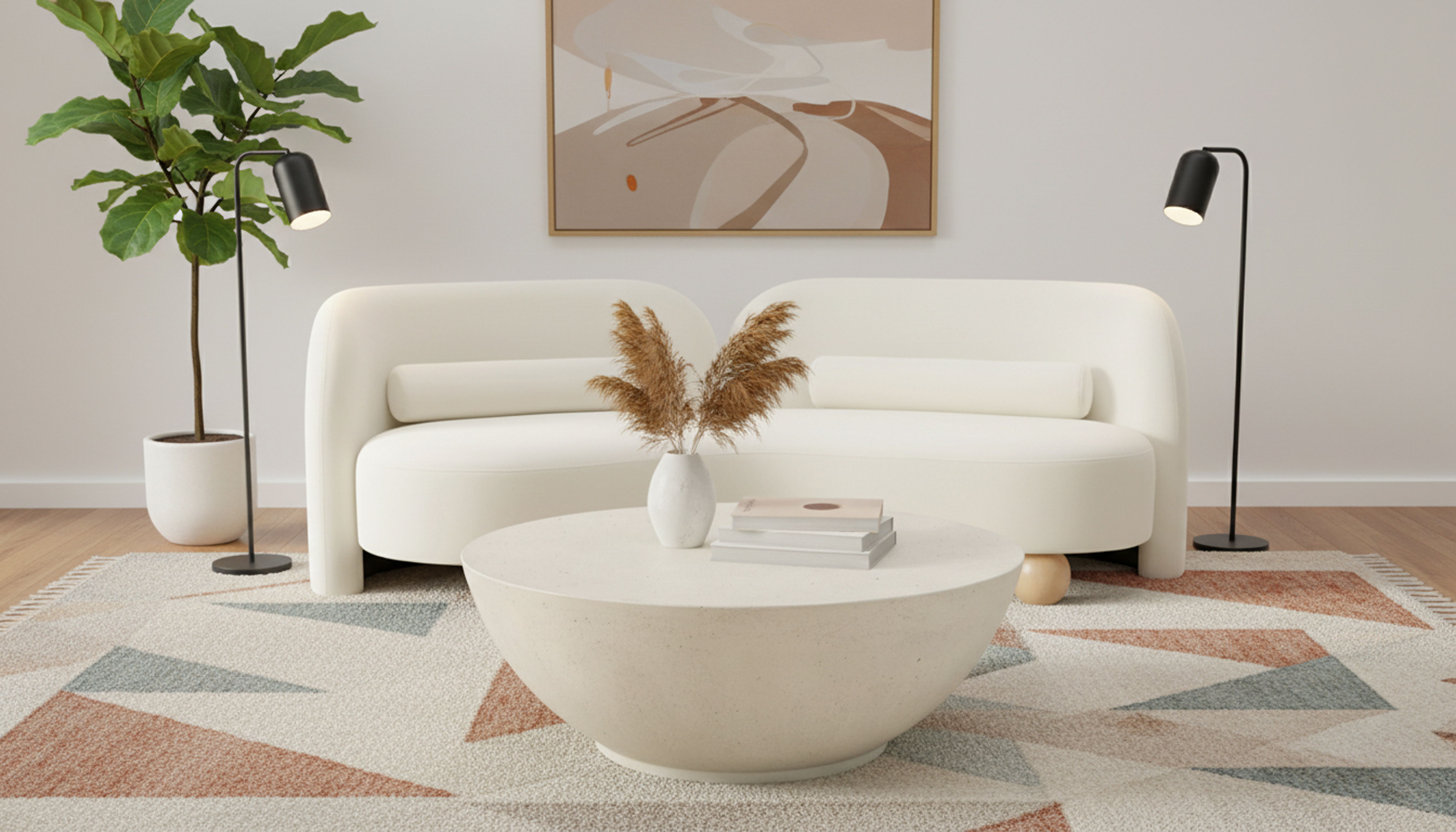 Daphne - Velvet Sofa - Cream