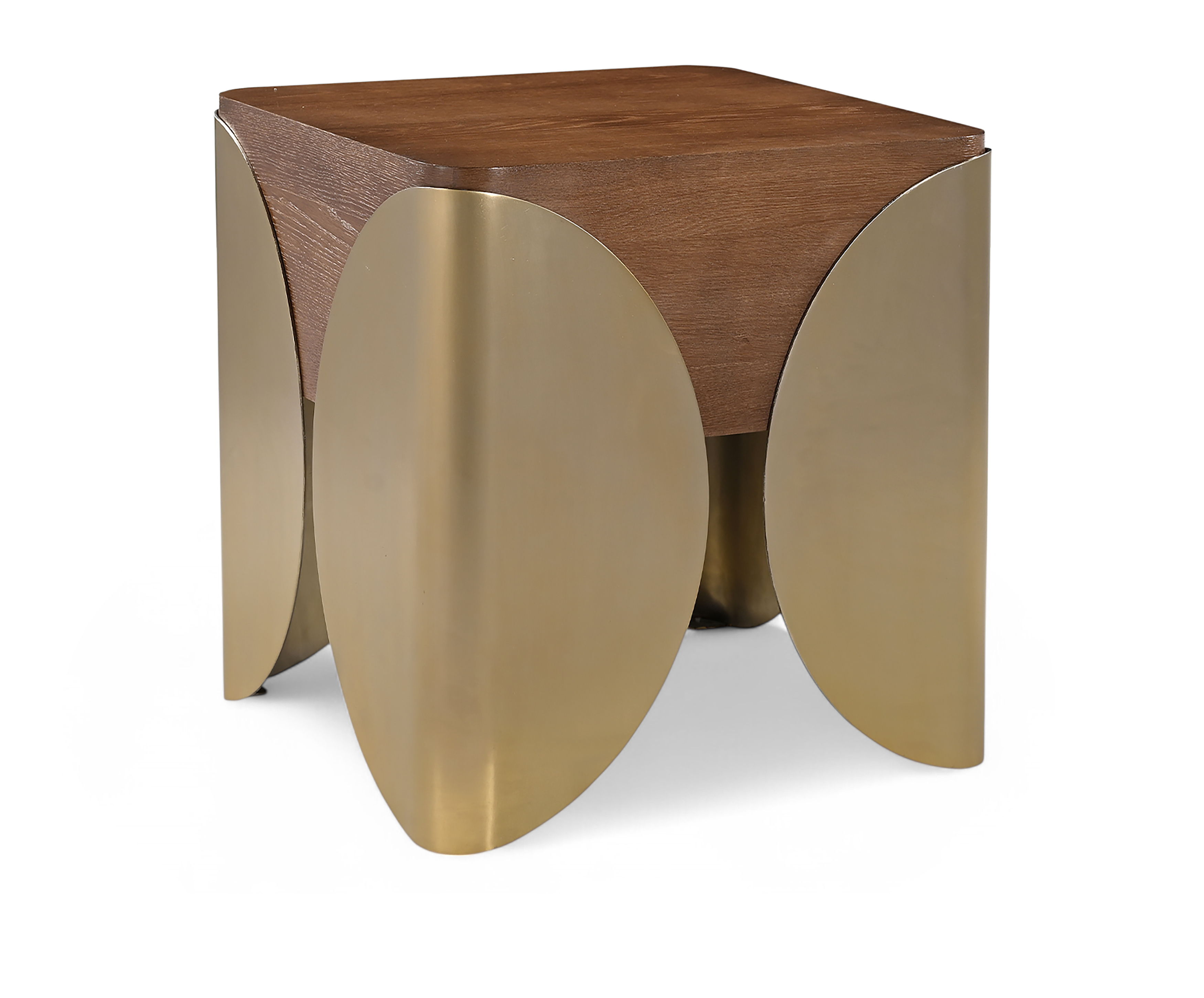 Cazari - Oak Wood And Iron End Table - Brown