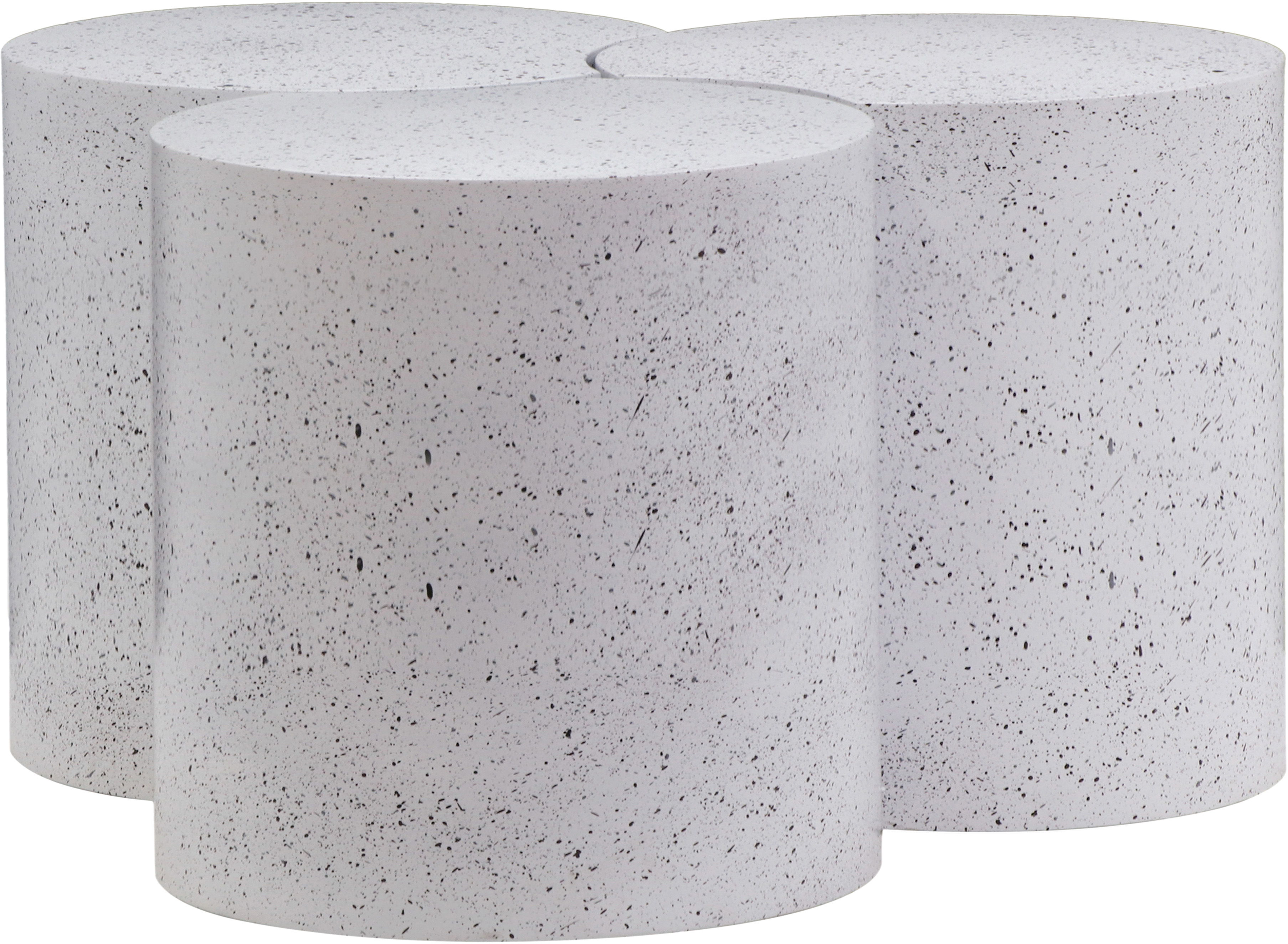 Dimple - 16" 3 Piece Modular Coffee Table - White Terazzo