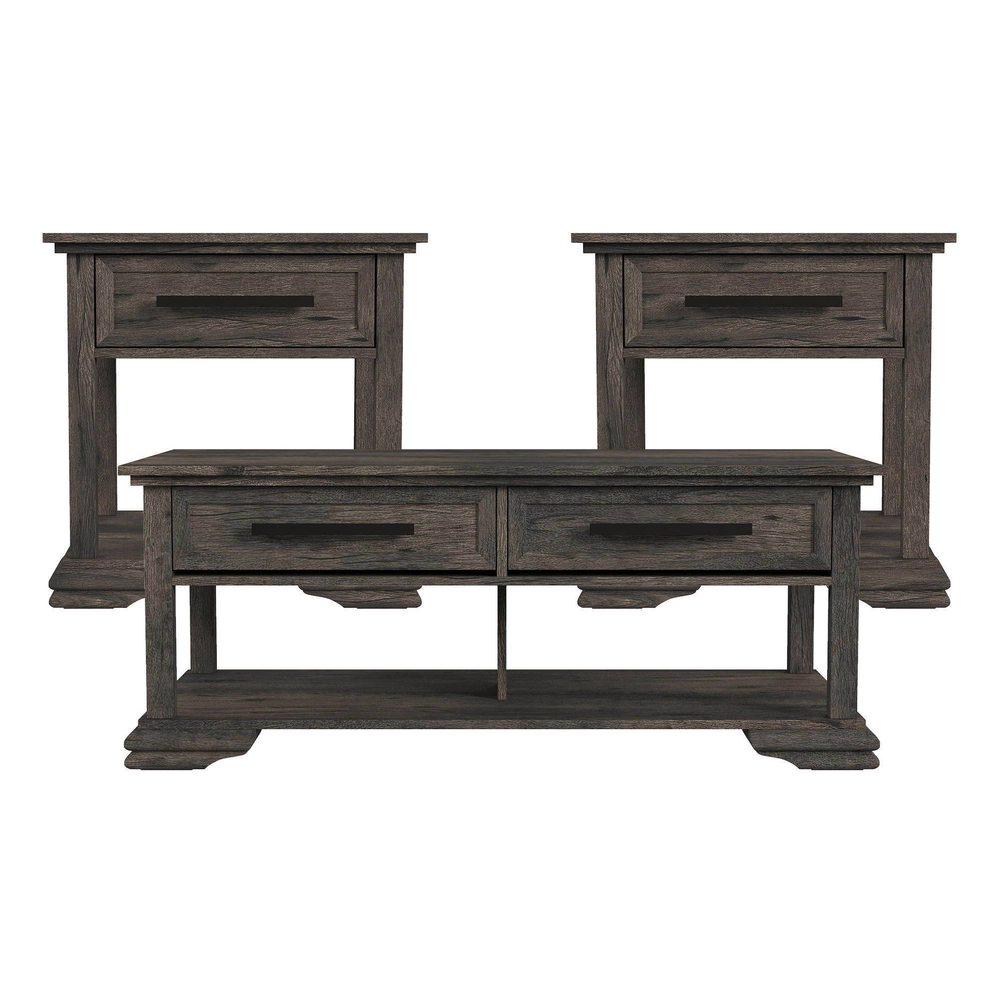 3 Pc · Coffee Table & Two End Tables
