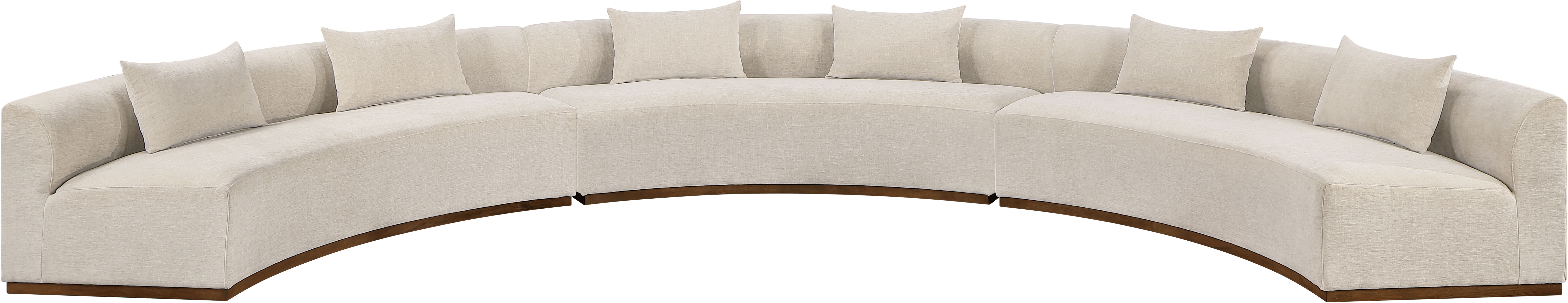 Avanti - 221.25" Chenille Fabric Upholstered 3 Piece Modular Sectional - Beige