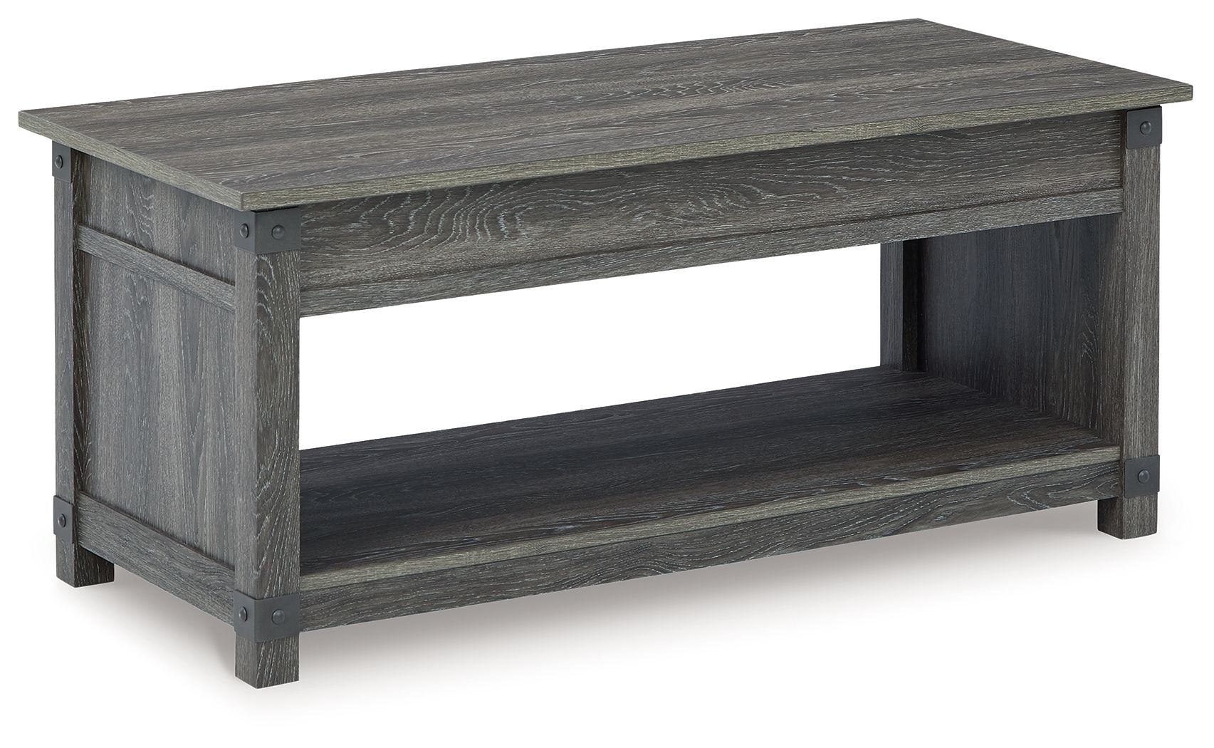 Ashley Furniture Freedan - Rect Lift Top Cocktail Table - Grayish Brown - Image 6
