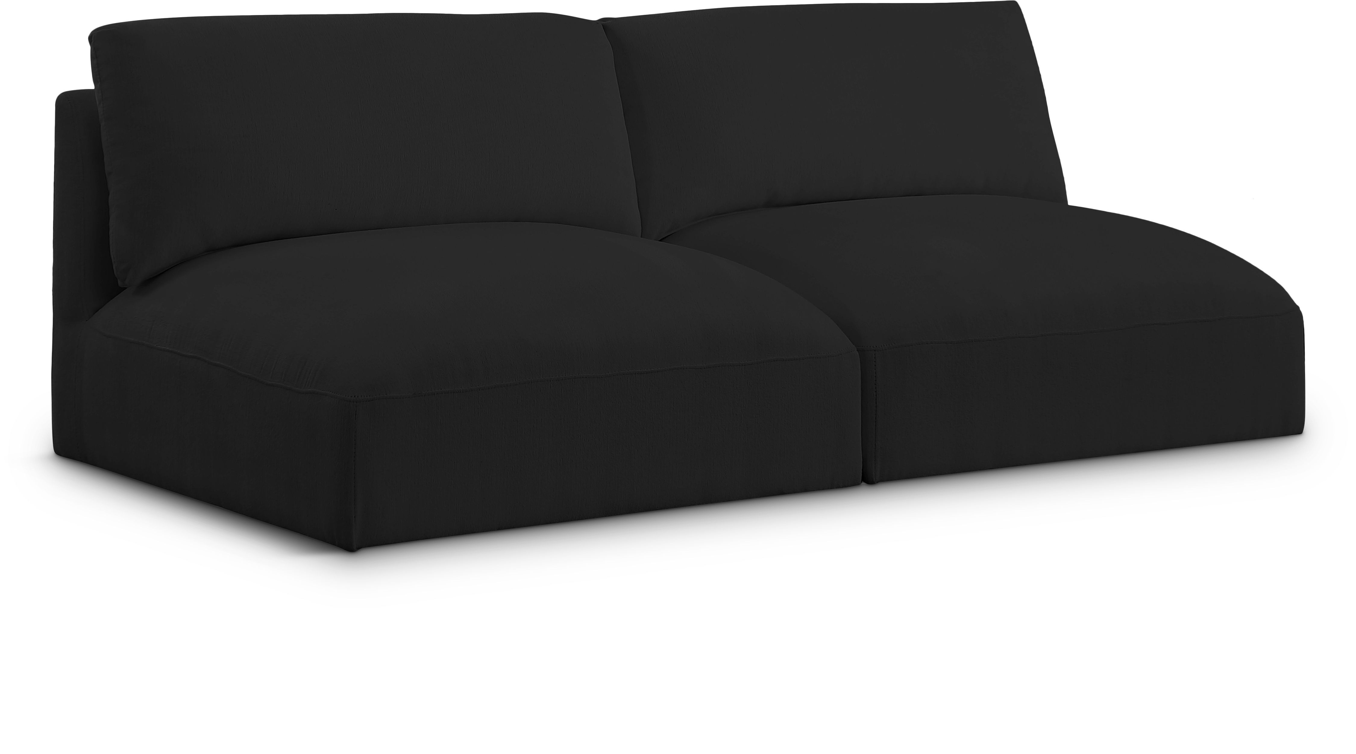 Ease - 2 Seat Modular Armless Sofa - Black