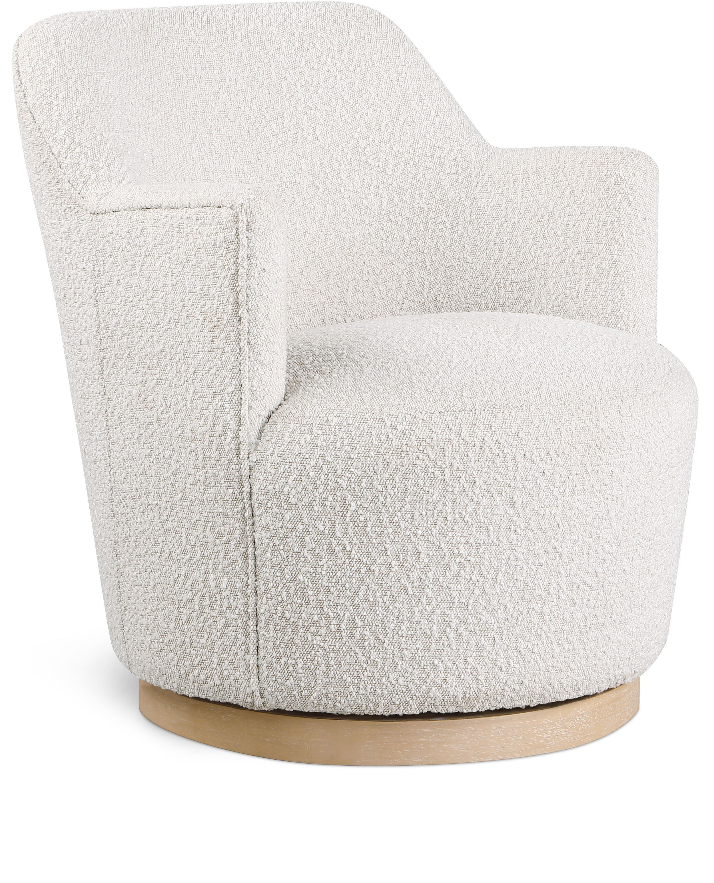 Clarita - Boucle Swivel Accent Chair - Cream