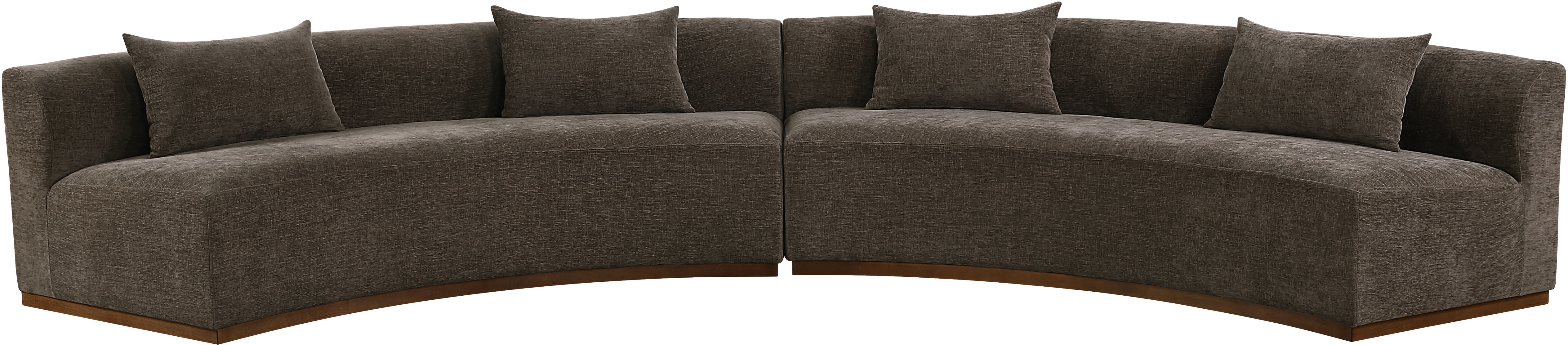Avanti - 182.5" Chenille Fabric Upholstered 2 Piece Modular Sectional - Brown