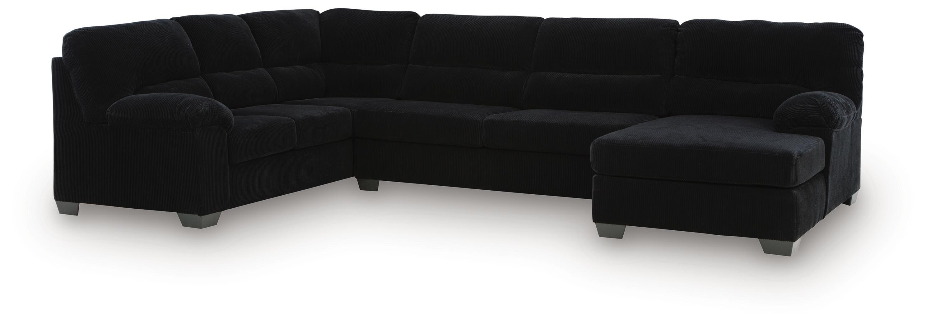 SimpleJoy - 3-Piece Sectional With RAF Corner Chaise - Onyx