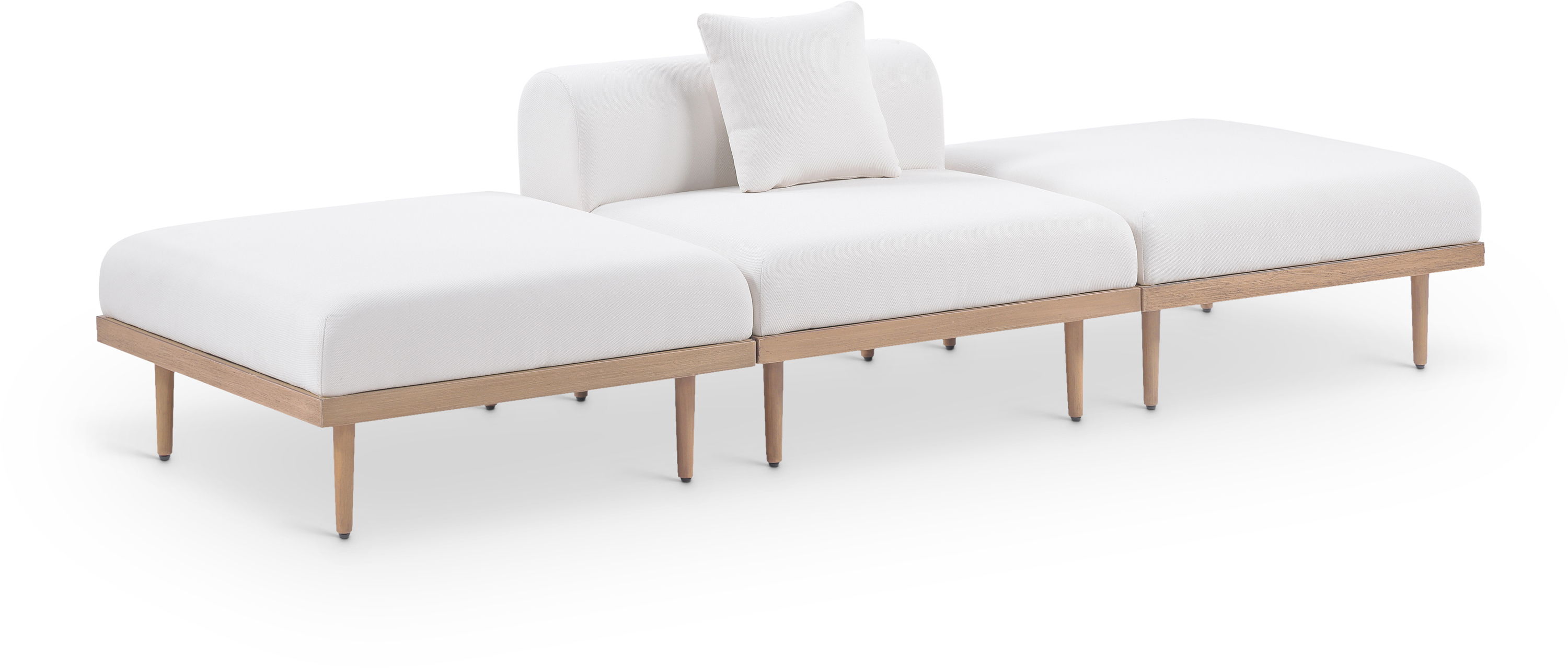3 Pc · Water Resistant Fabric 106.5" Upholstered Outdoor Patio Modular Sofa