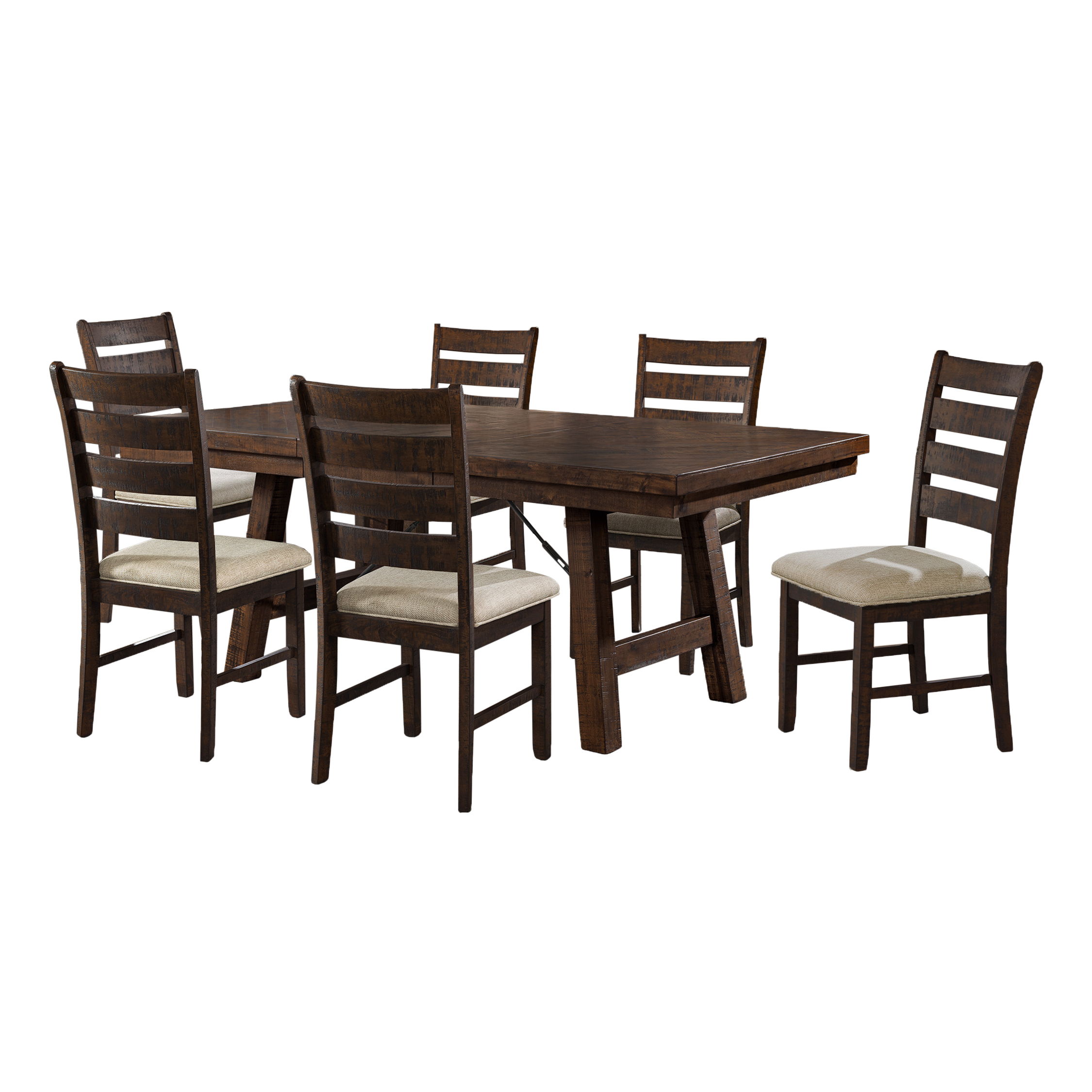 7 Pc · Table And Six Ladder Side Chairs