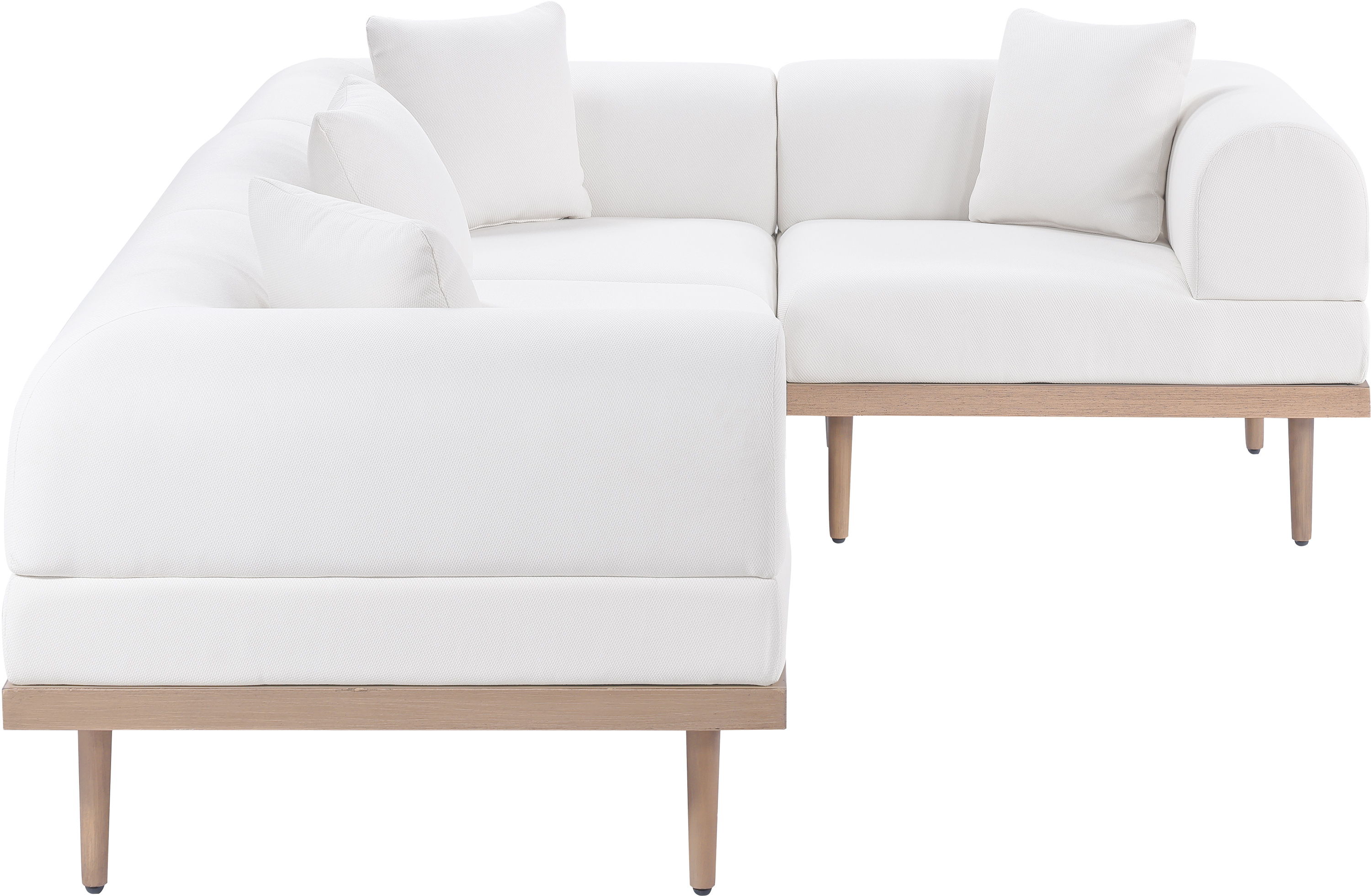 Laguna - 4 Piece 106.5" Upholstered Outdoor Patio Modular Sectional - Cream