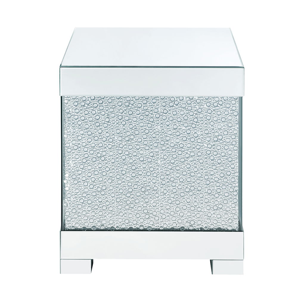 Mallika - End Table - Mirrored & Faux Round Crystals, silver, view 8
