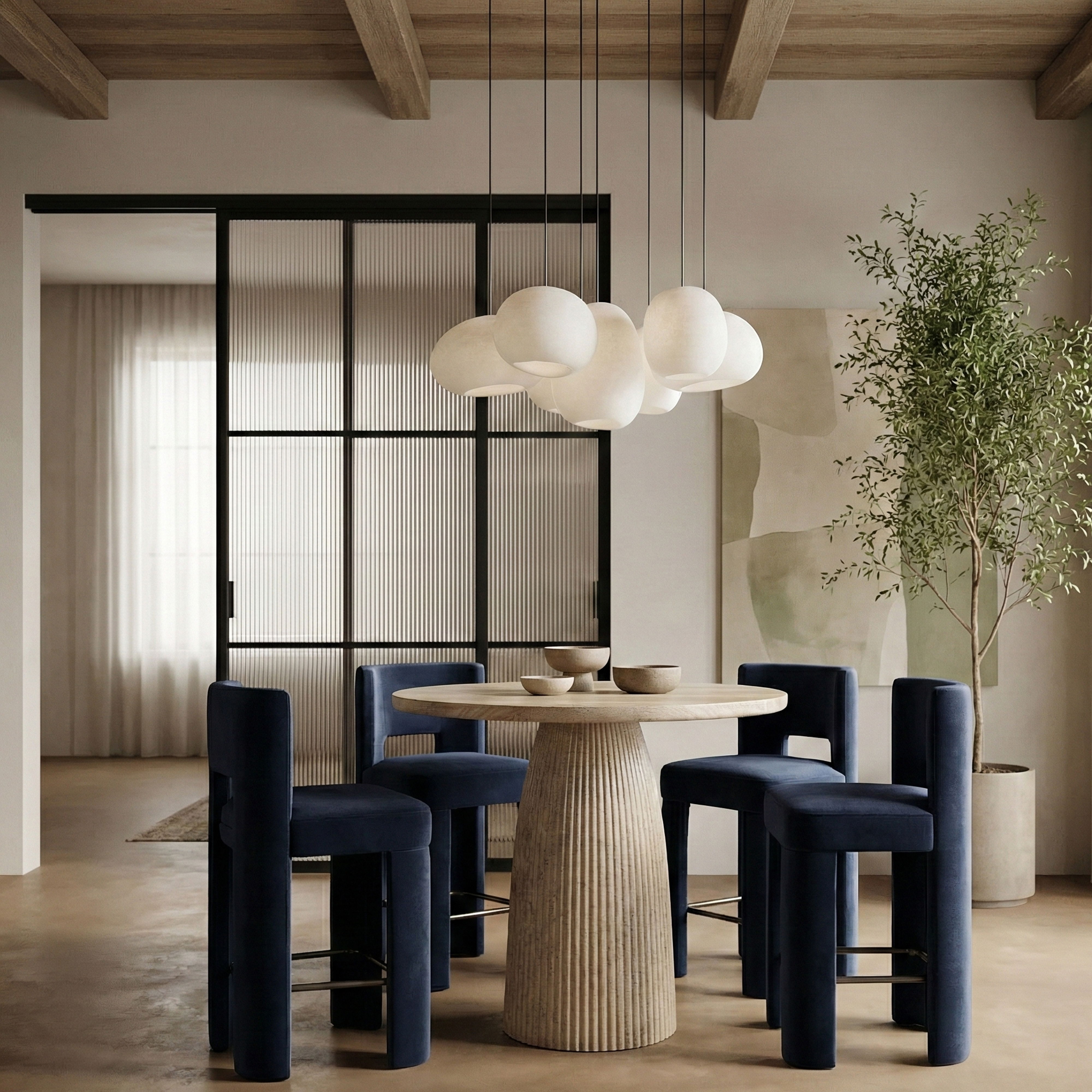 Venosa - Concrete Indoor/Outdoor Counter Height Table - Travertine