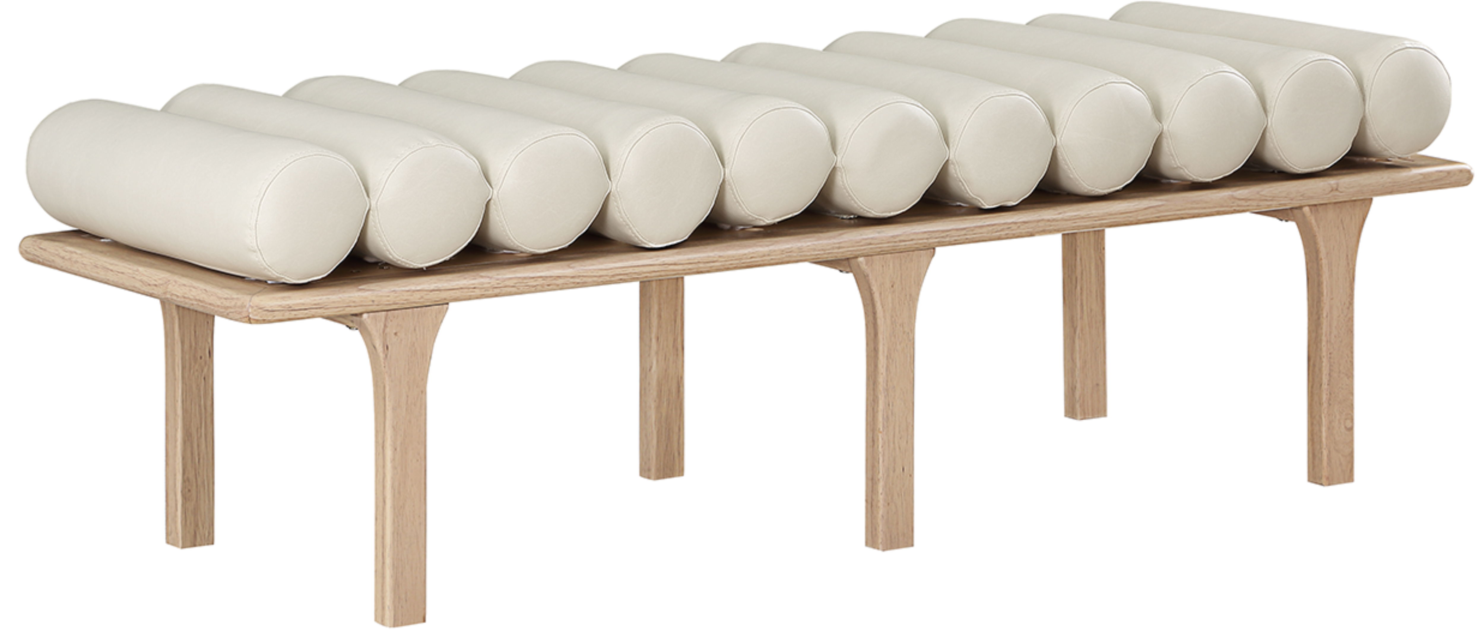 Landon - Bench With Natural Base - Cream