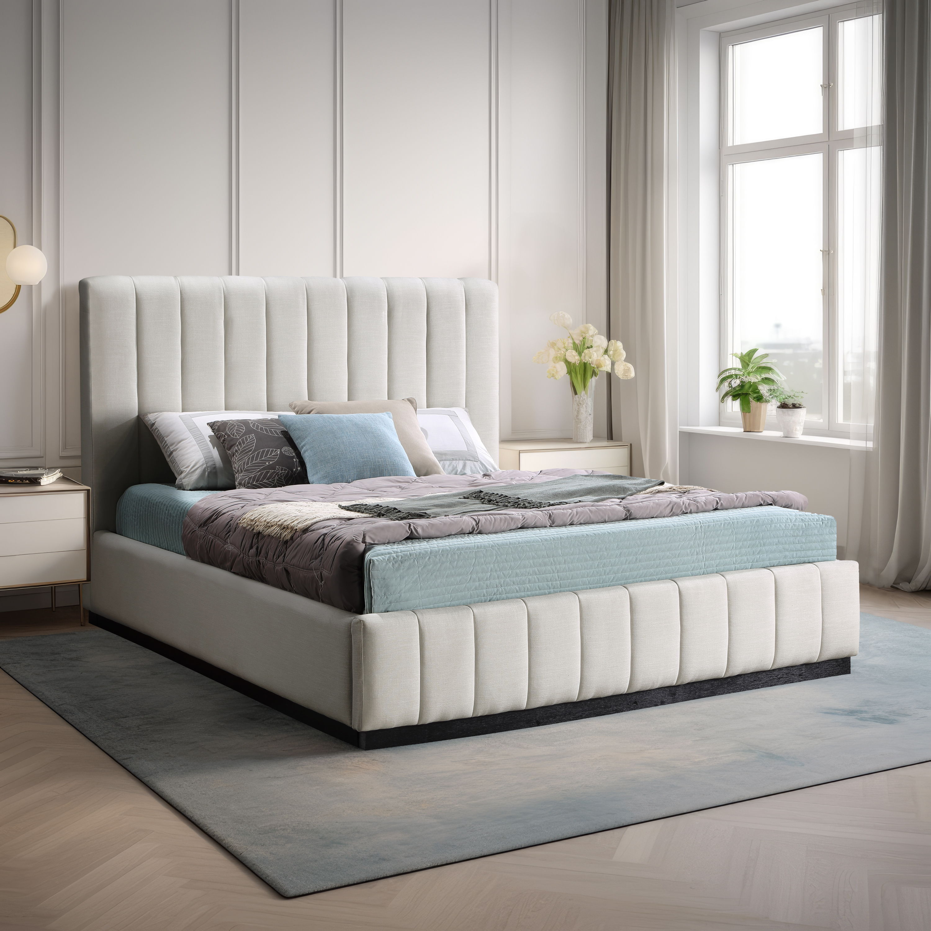 Lucia - Queen Bed - Beige