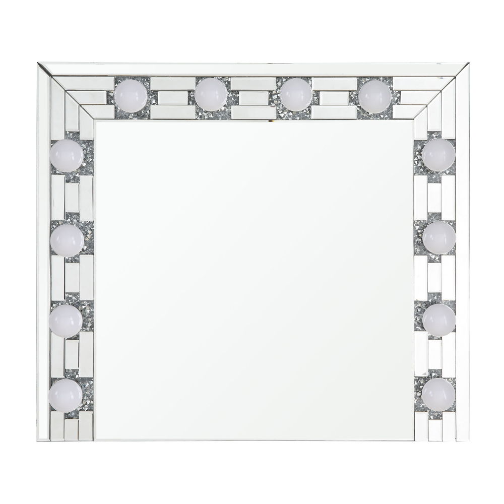 Noralie - Accent Mirror - Faux Diamonds & Mirrored, silver, view 3