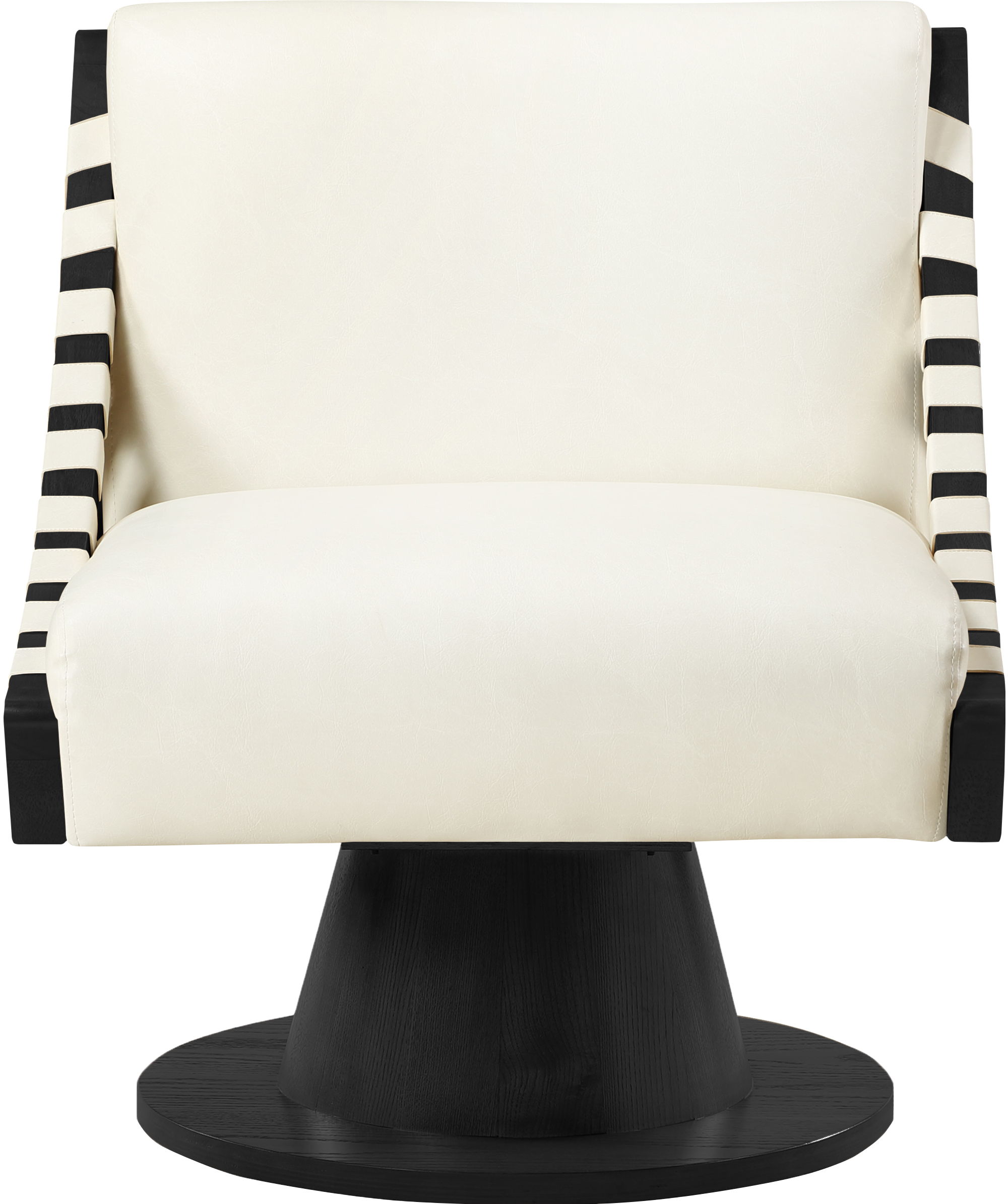 Millwin - Swivel Accent Chair With Black Base - Cream