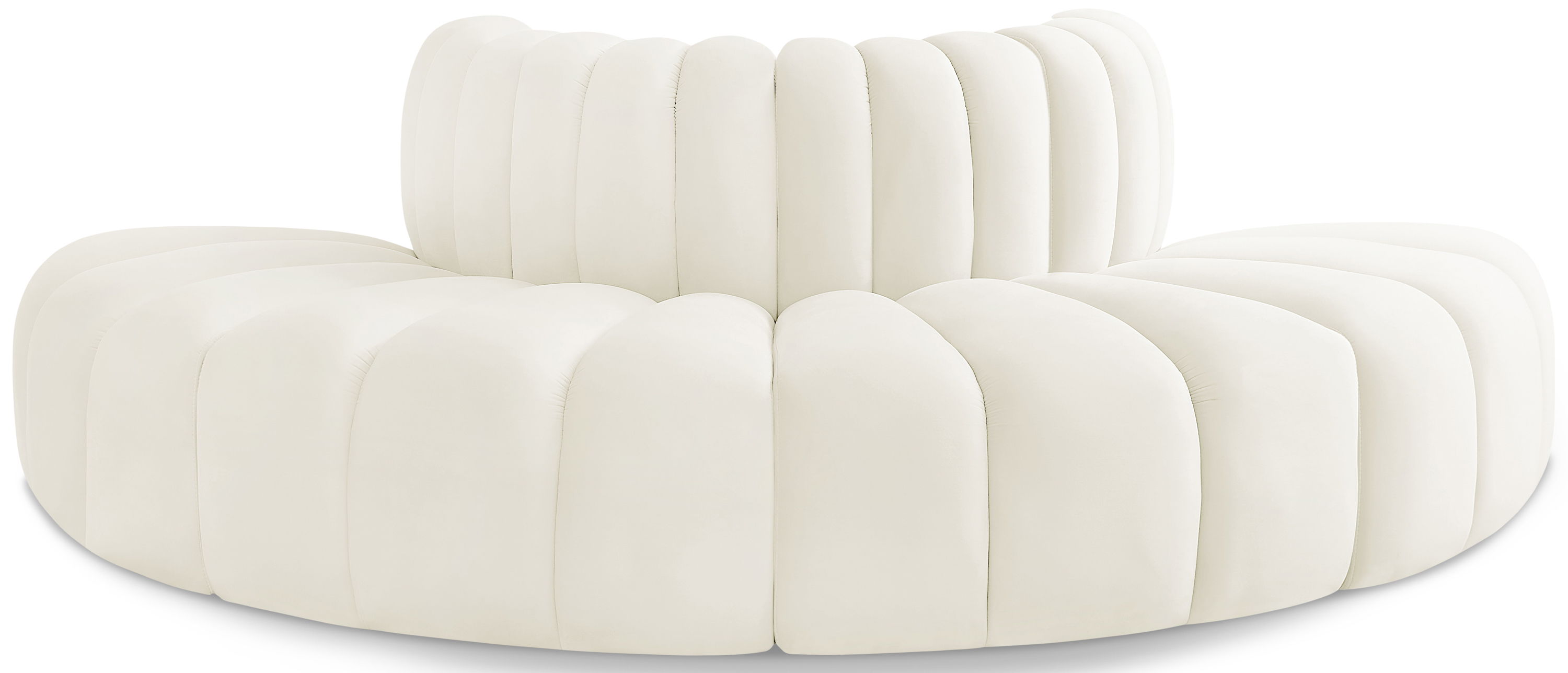 Arc - Velvet 4 Piece Modular Sofa - Cream