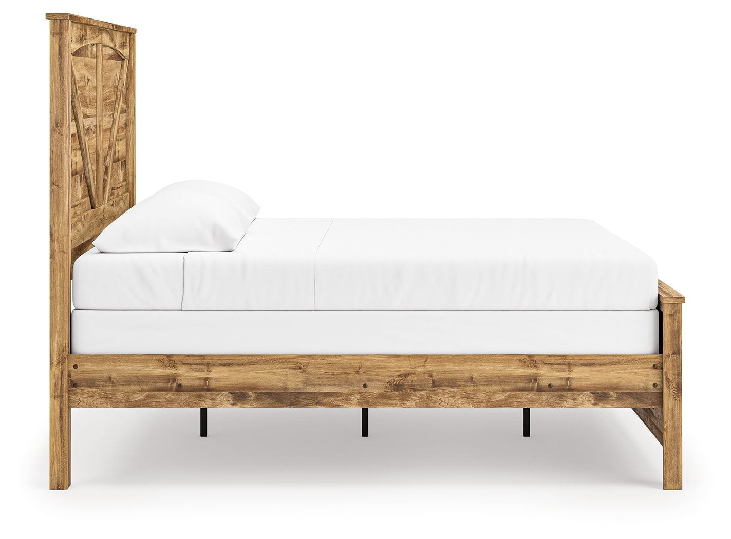 Ashley Furniture Maystonna - King Crossbuck Panel Bed - Brown - Image 9
