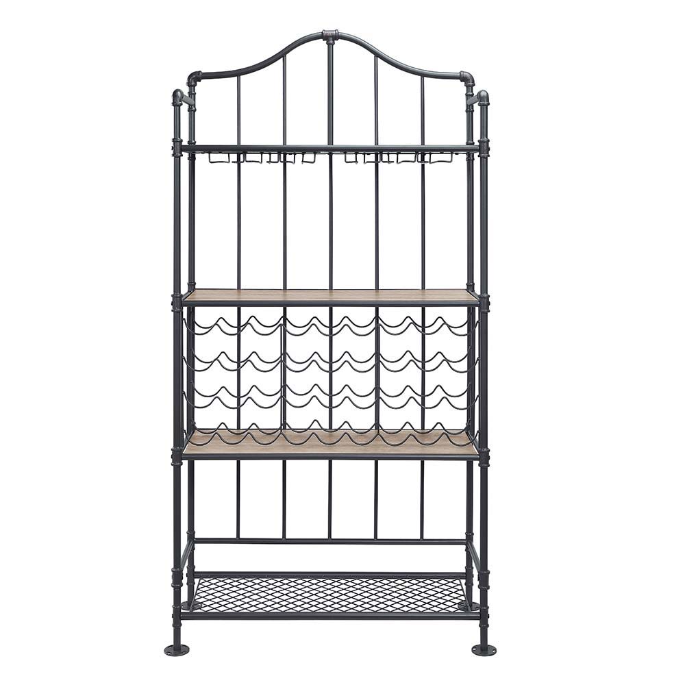 Edina - Wine Rack - Oak & Sandy Black, light brown, view 4