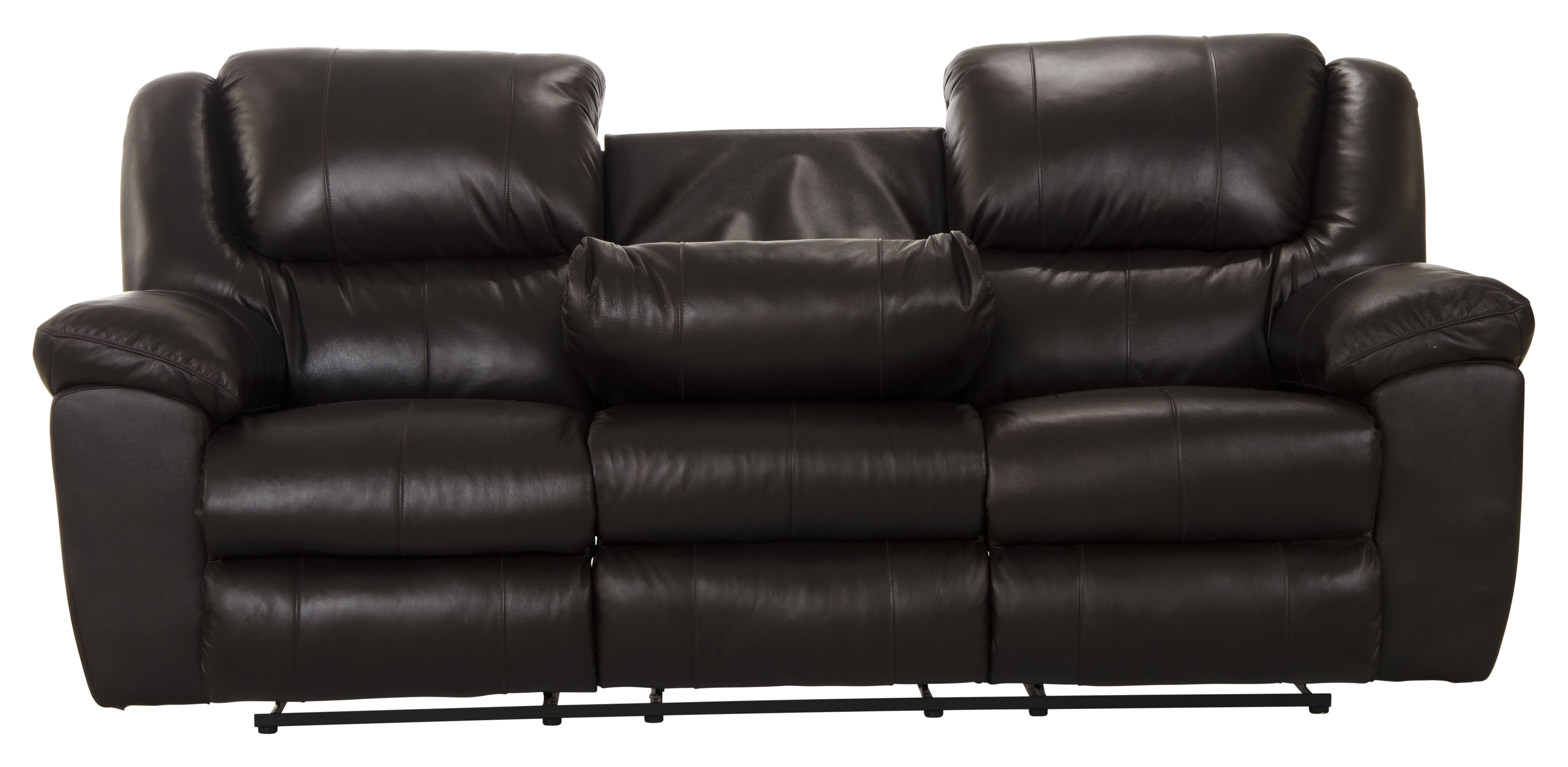 Transformer II - Ultimate Sofa With 3 Recliners & Drop Down Table - Chocolate Top Grain Italian Leather Match