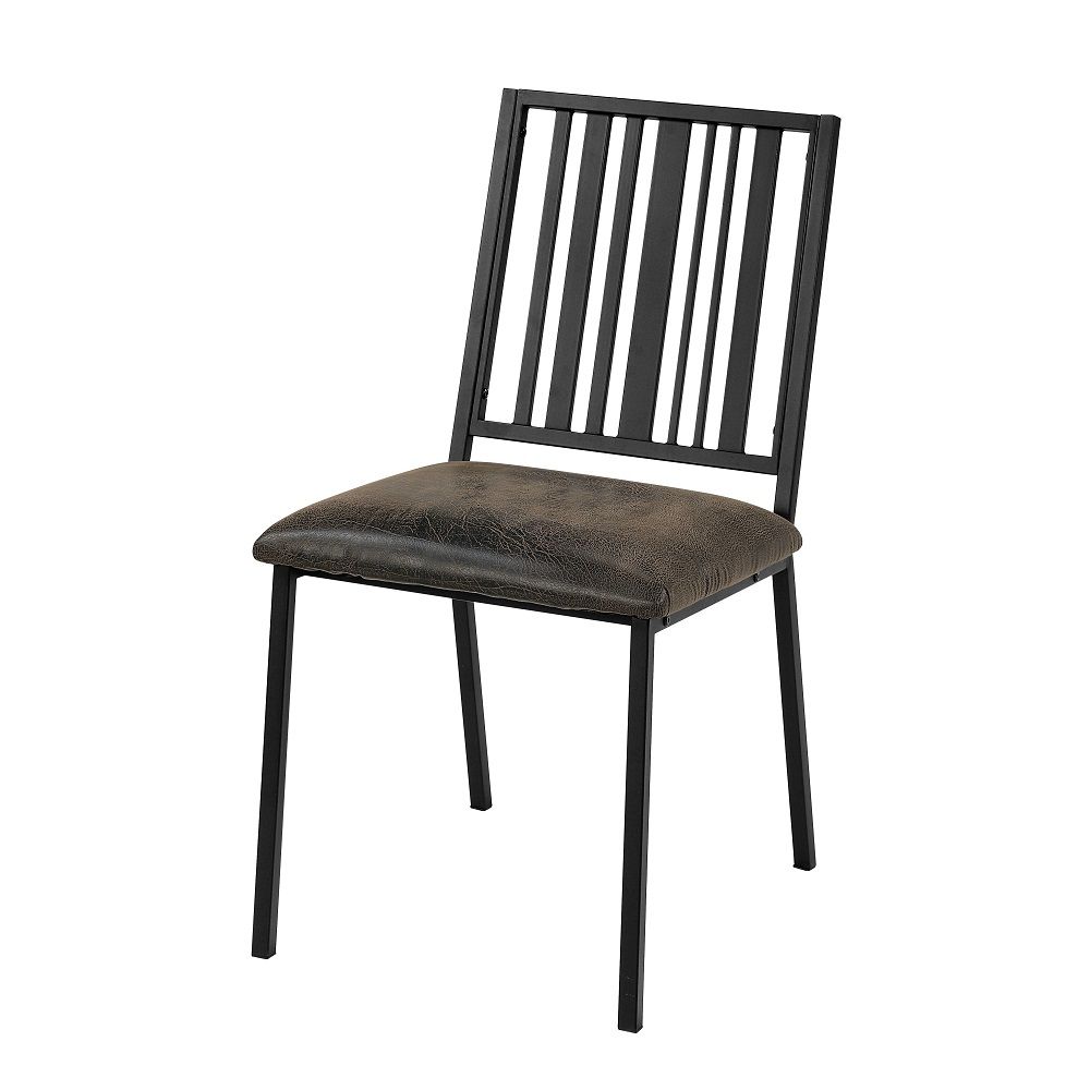 Zudora - Side Chair (Set of 2) - Synthetic Leather & Black, black