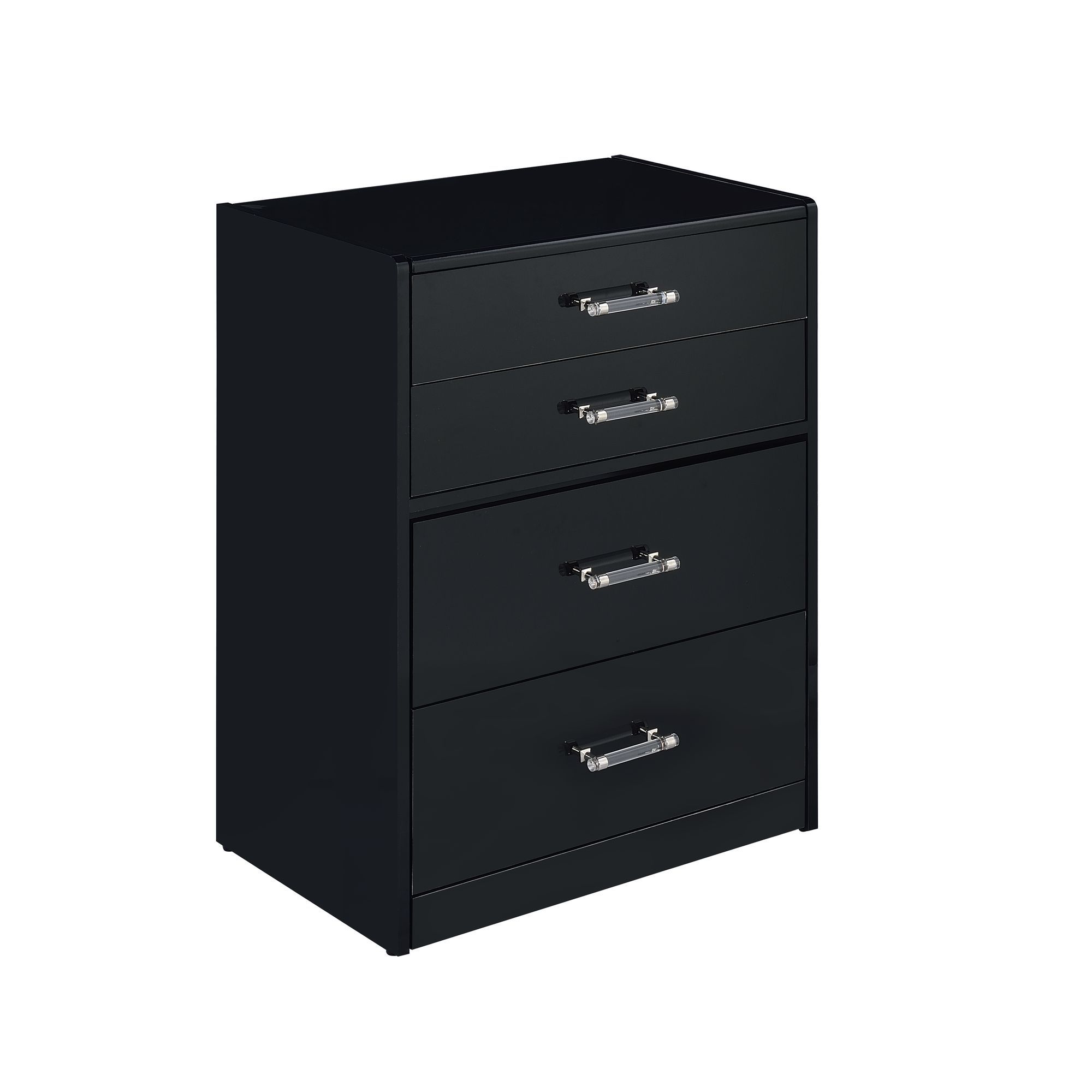 Irvine - Mini Vanity With Stool, LED And USB - Glossy Black