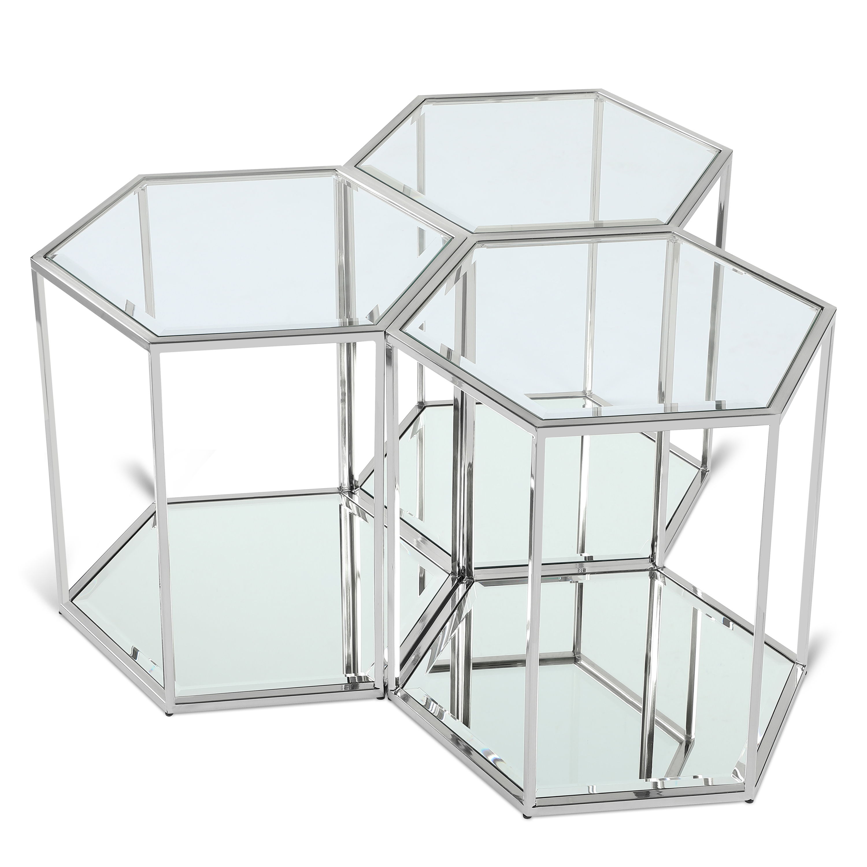 Sei - End Table - Pearl Silver - Steel