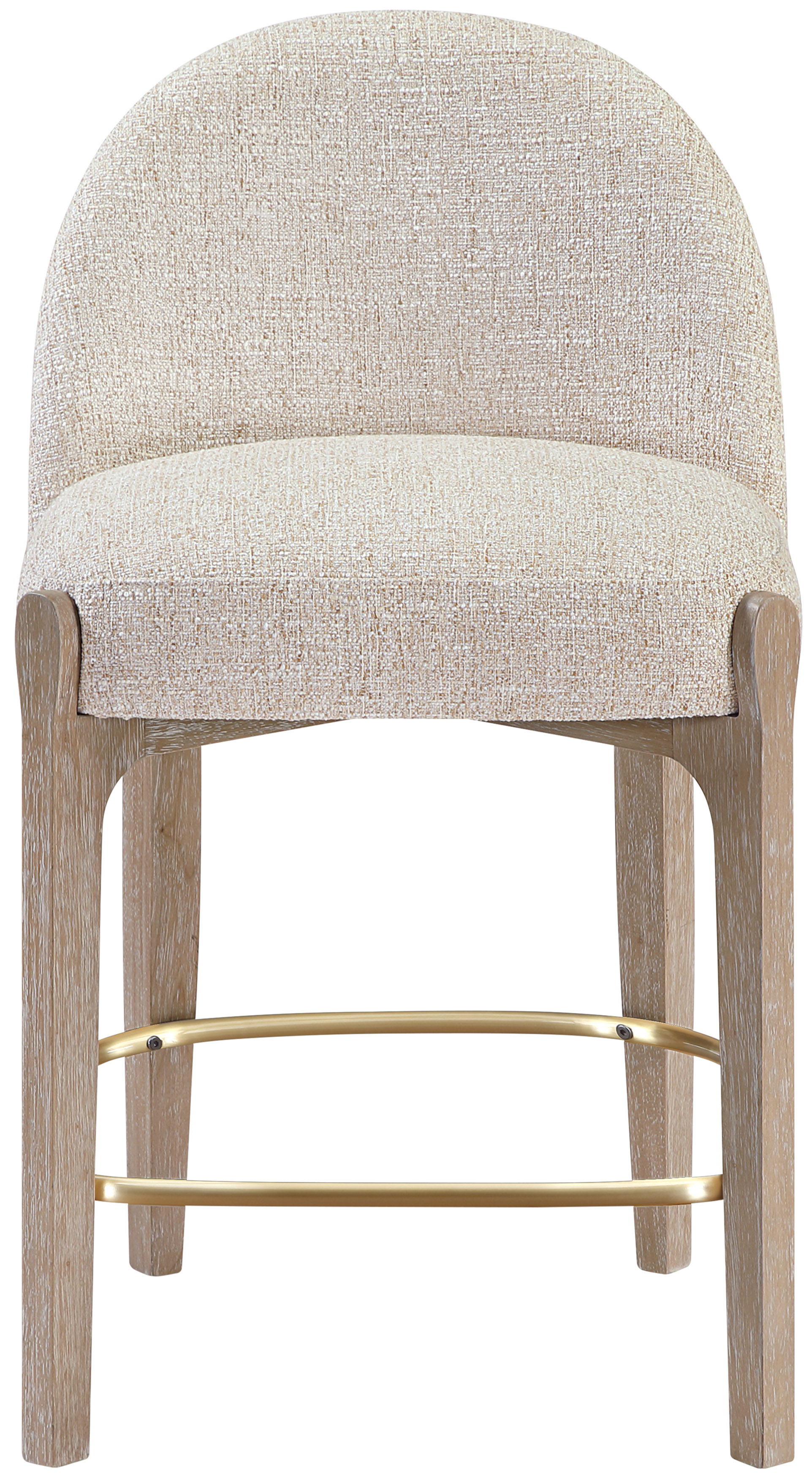 Torino - Fabric Upholstered Counter Stool (Set of 2) - Beige / Brushed Natural