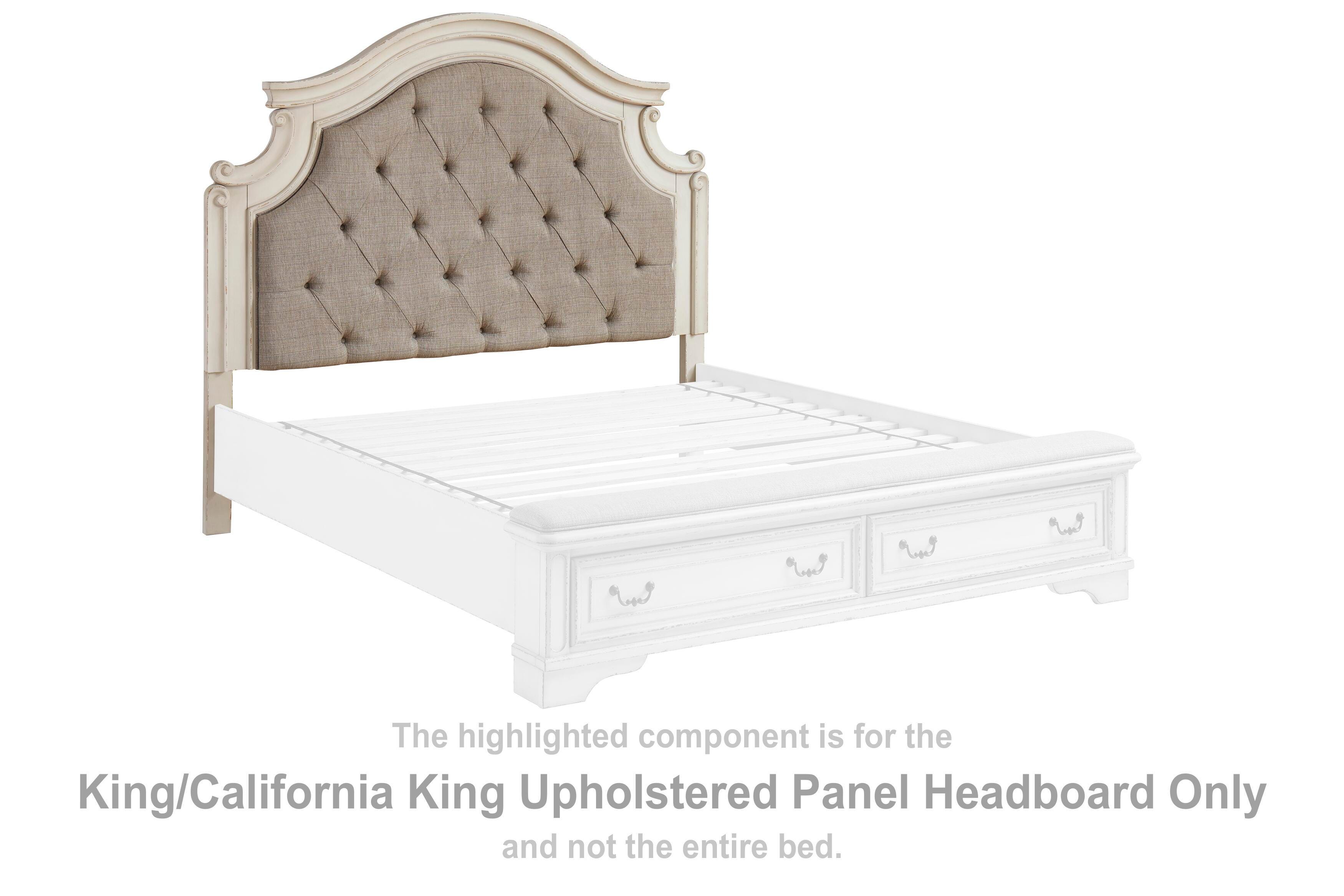 Realyn – King/Cal King UPH Panel HDBD – White / Brown / Beige