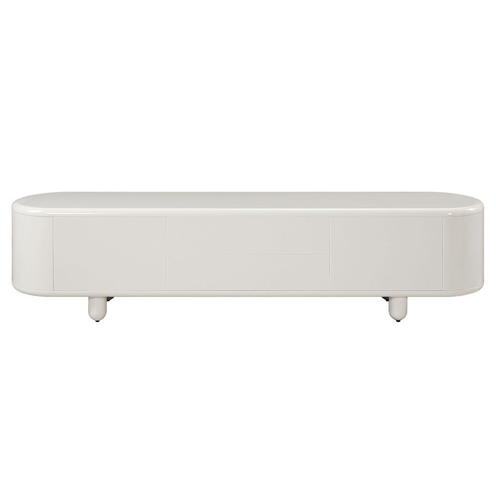Keely - TV Stand - White High Gloss, white, view 8