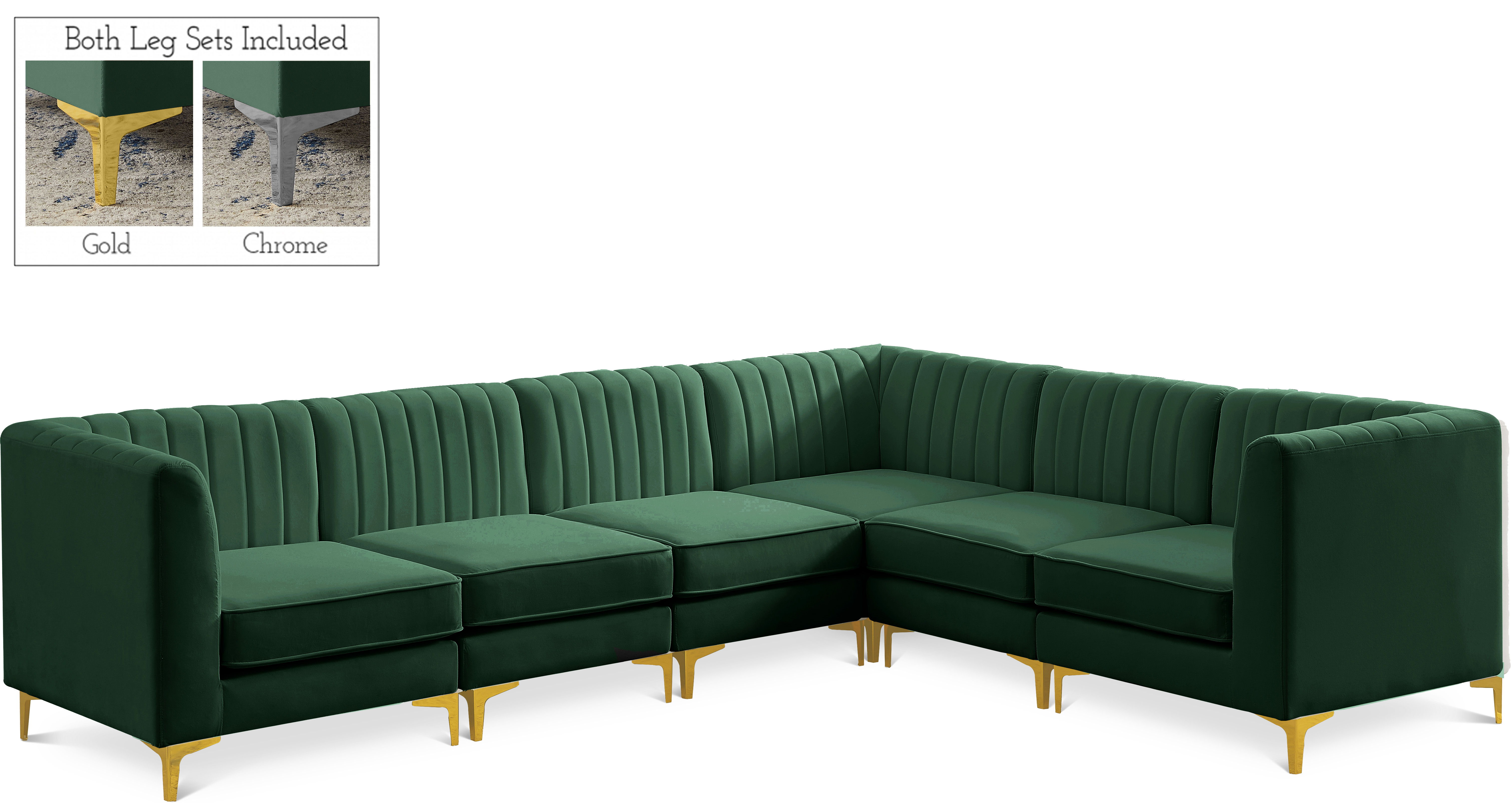 Alina - 6 Piece Modular Sectional - Green