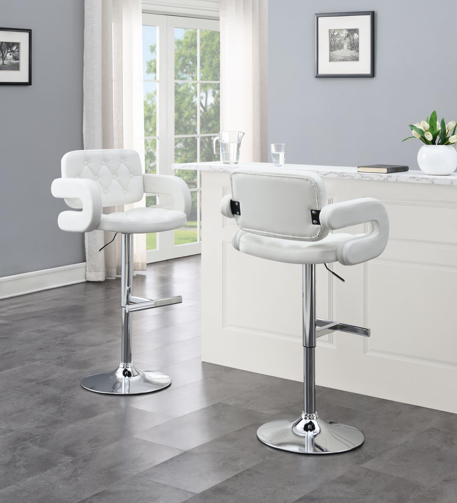 ST120 - Faux Leather Bar Stool (Set of 2) - White