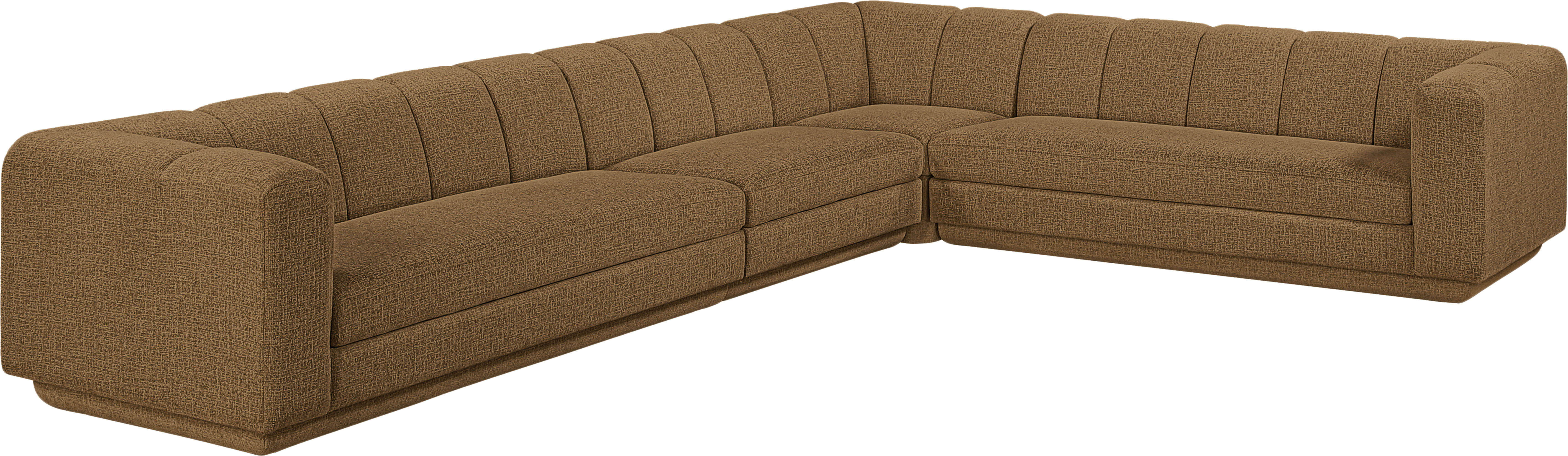 Modari - Fabric Upholstered 4 Piece Modular Sectional - Brown