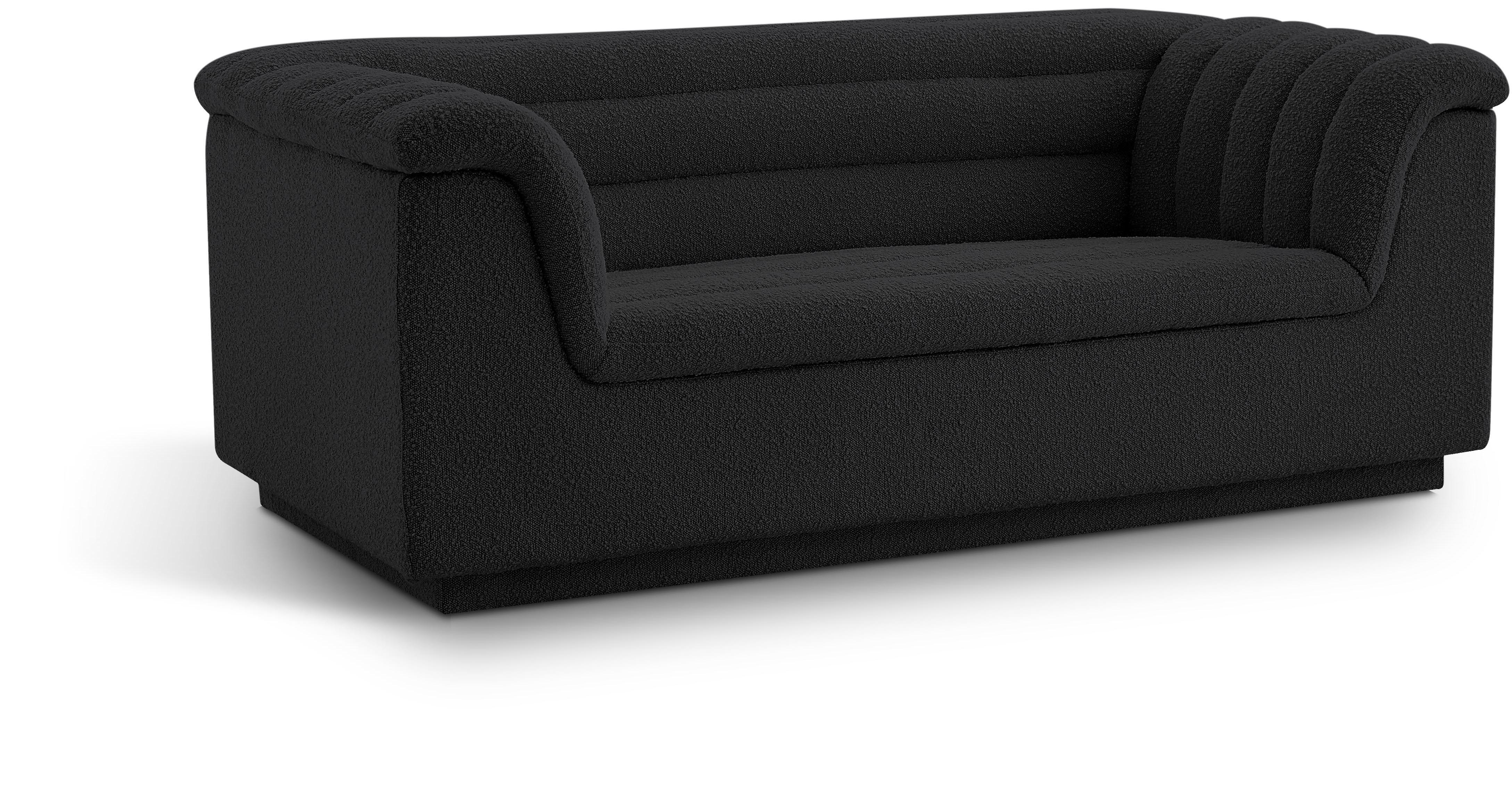 Cascade - Boucle Loveseat - Black
