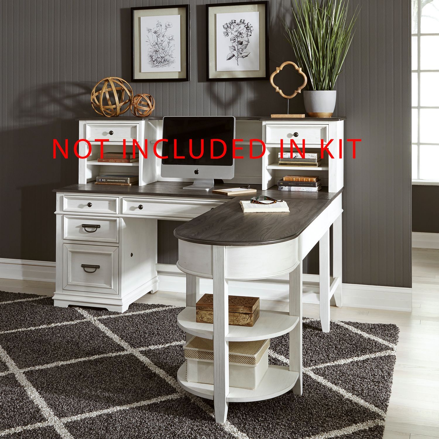 Liberty Furniture Allyson Park - Optional L Shaped Desk Set - White