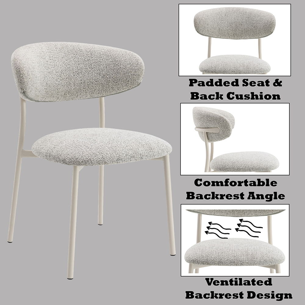 Kalam - Side Chair (Set of 2) - Gray Fabric & Beige, light gray, view 5