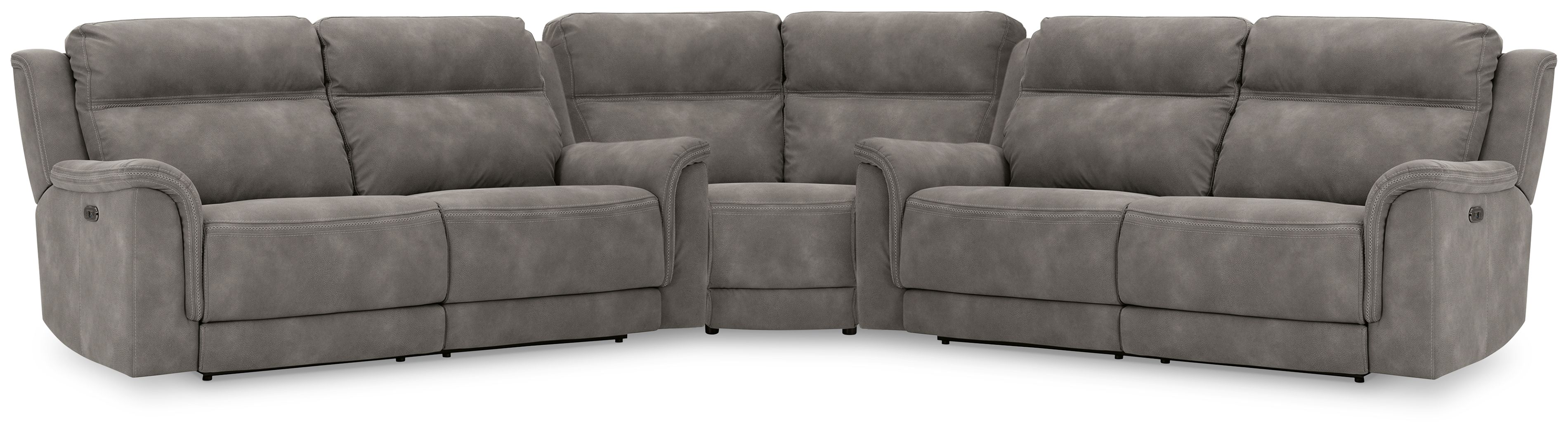 Ashley Next-gen Durapella - Slate - 3-Piece Power Reclining Sectional With 2 Power Reclining Sofas