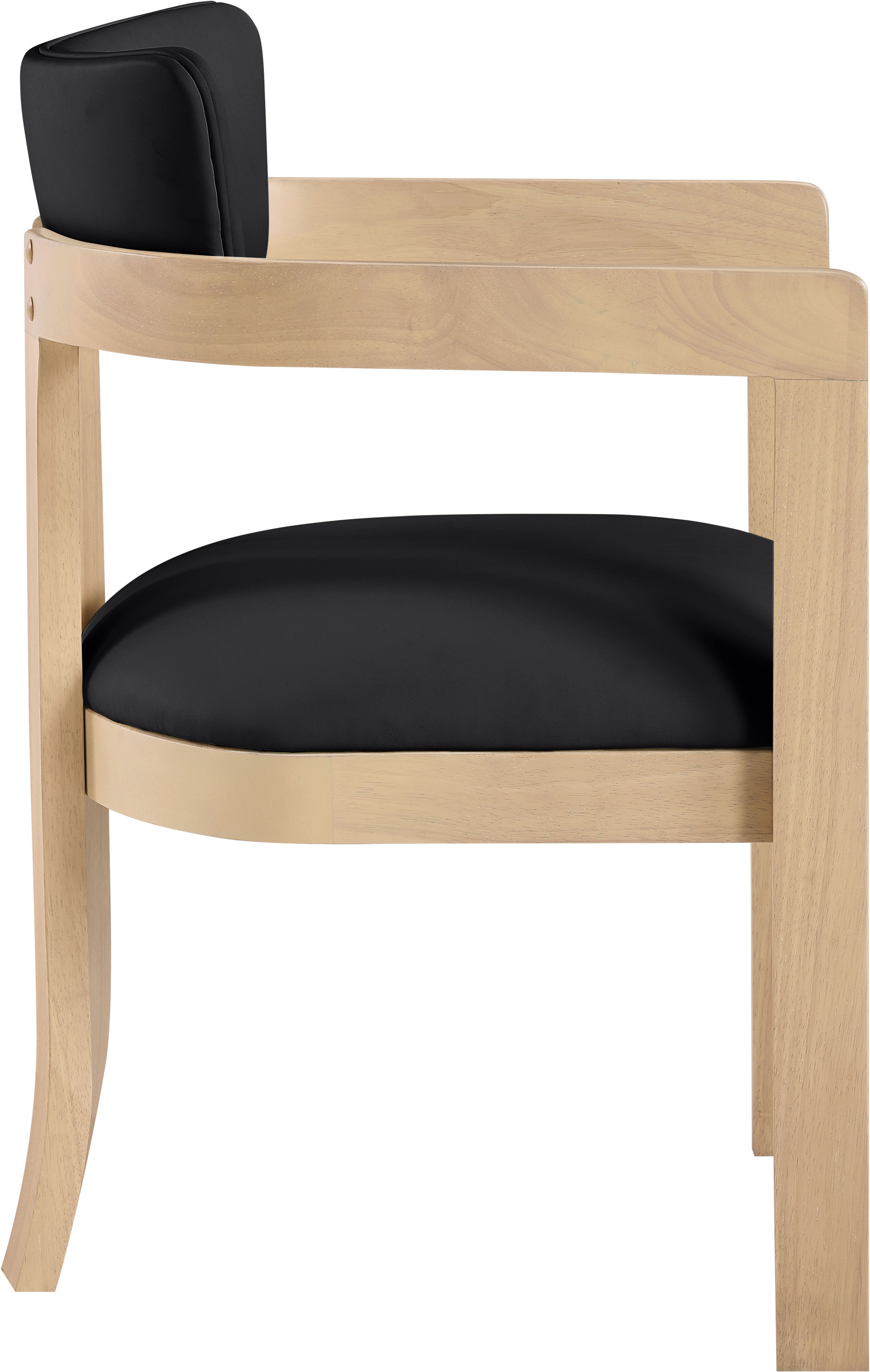 Lavrin - Vegan Leather Upholstered Dining Arm Chair (Set of 2) - Black