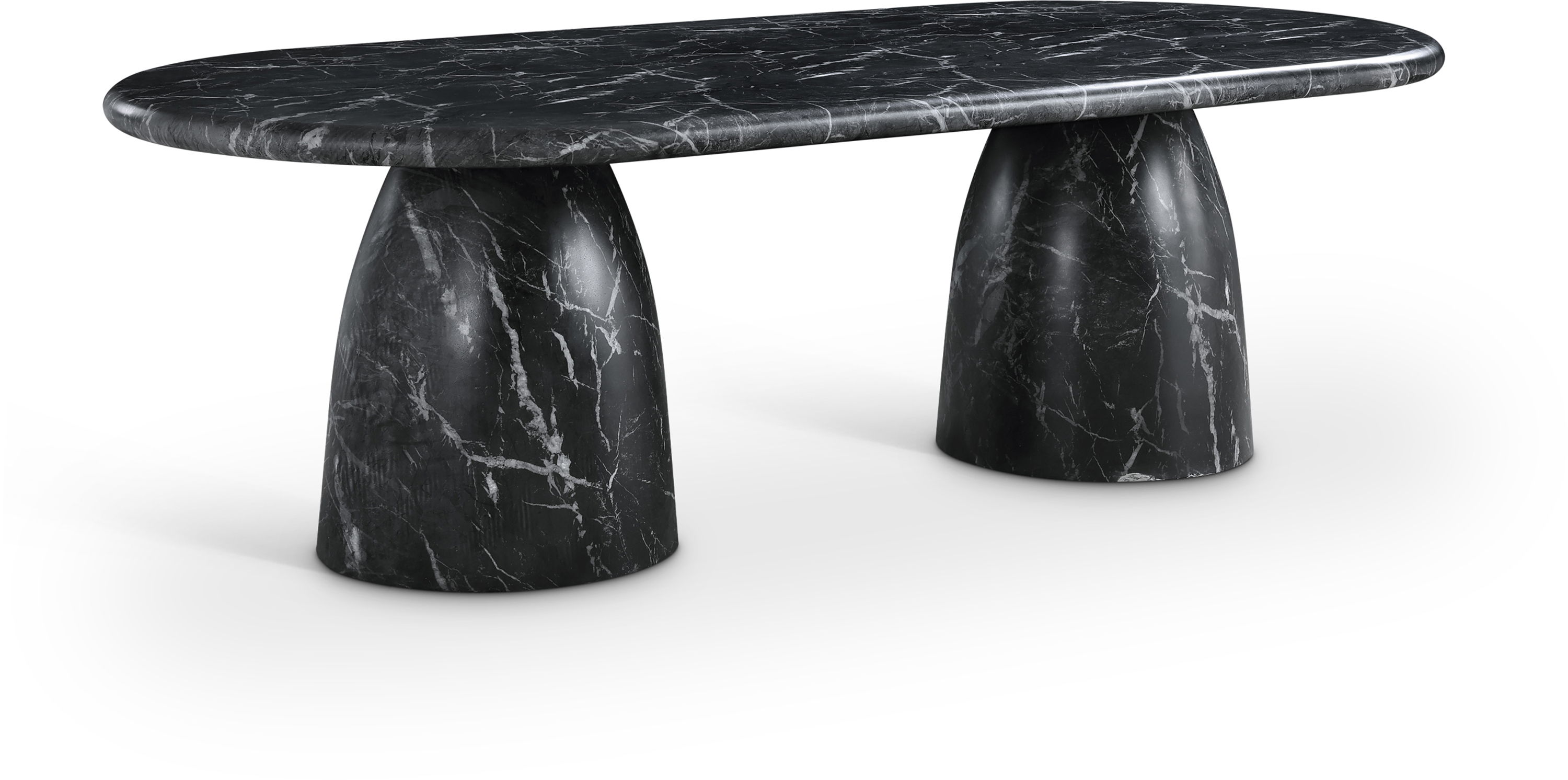 Cosenza - 96" Marble Finish Concrete Dining Table - Black