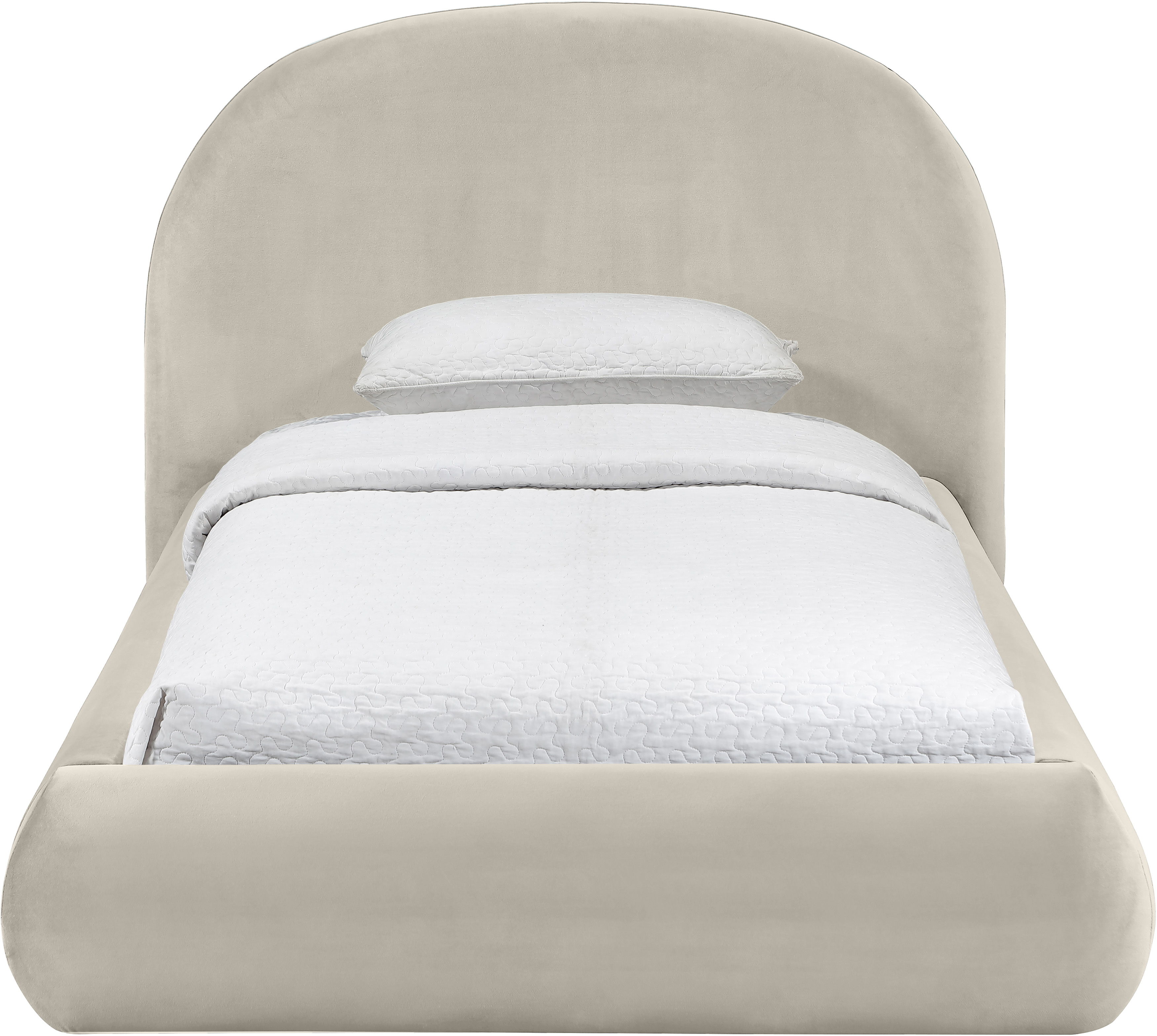 Celine - Upholstered Twin Bed - Cream
