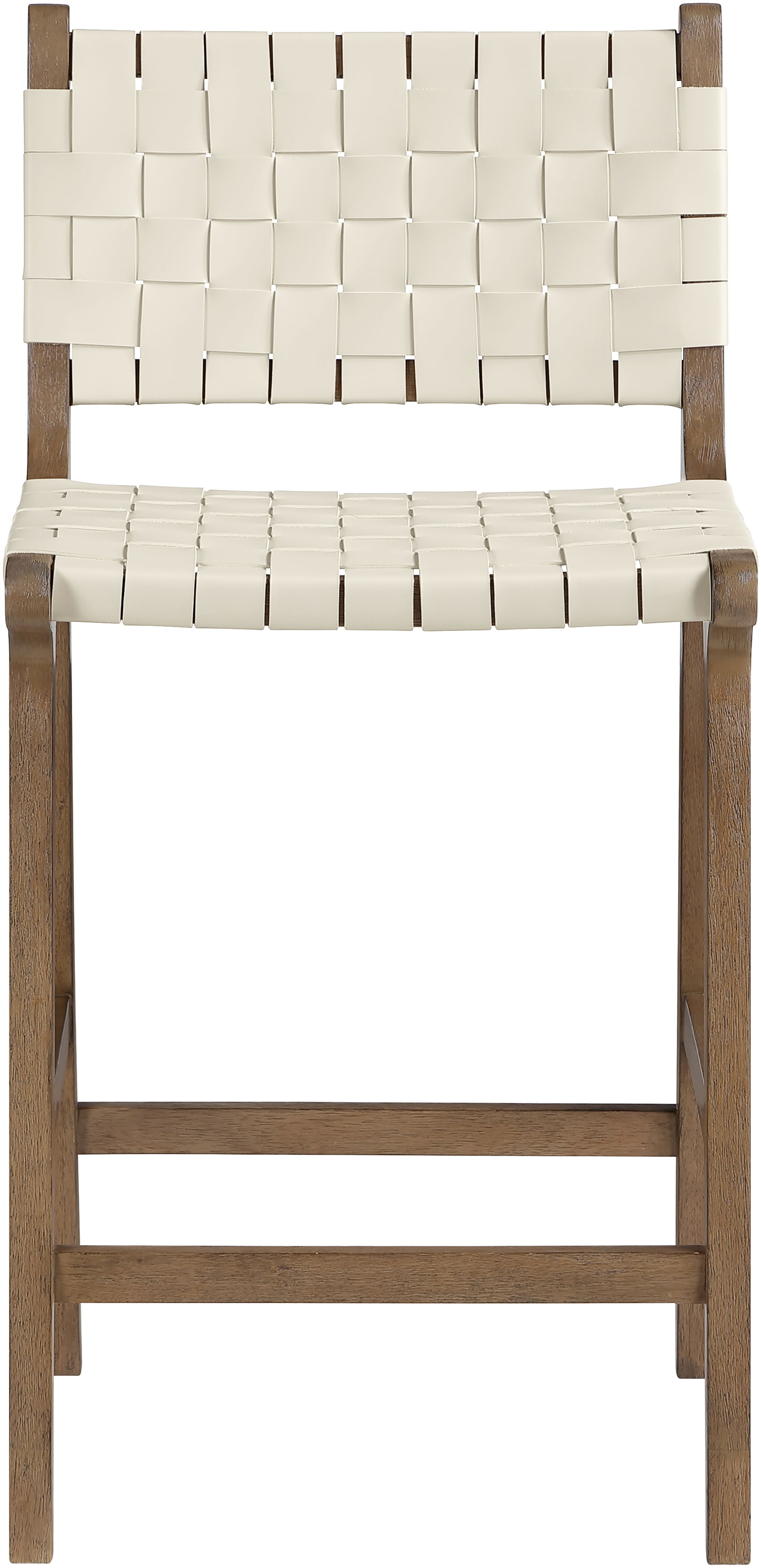 Entwine - Vegan Leather Upholstered Counter Stool - Cream / Painted Brown