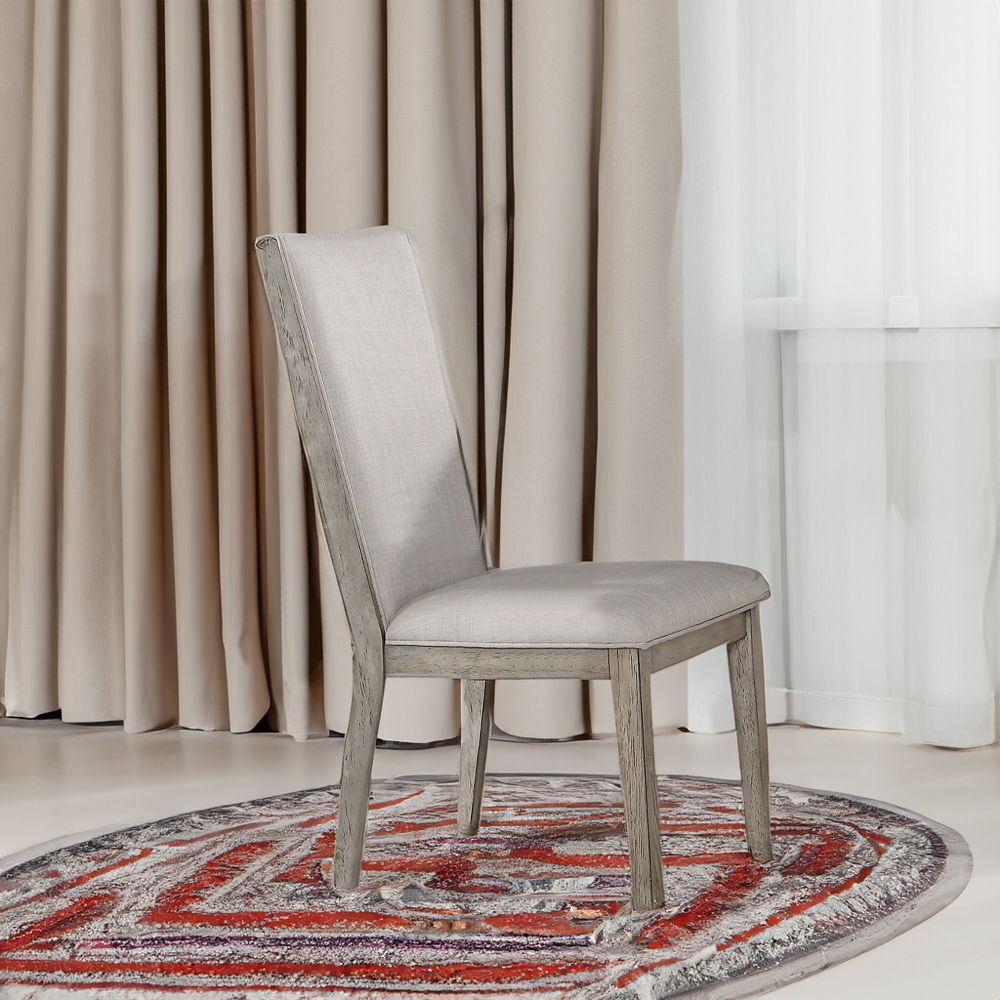 Rocky - Side Chair (Set of 2) - Fabric & Gray Oak, gray