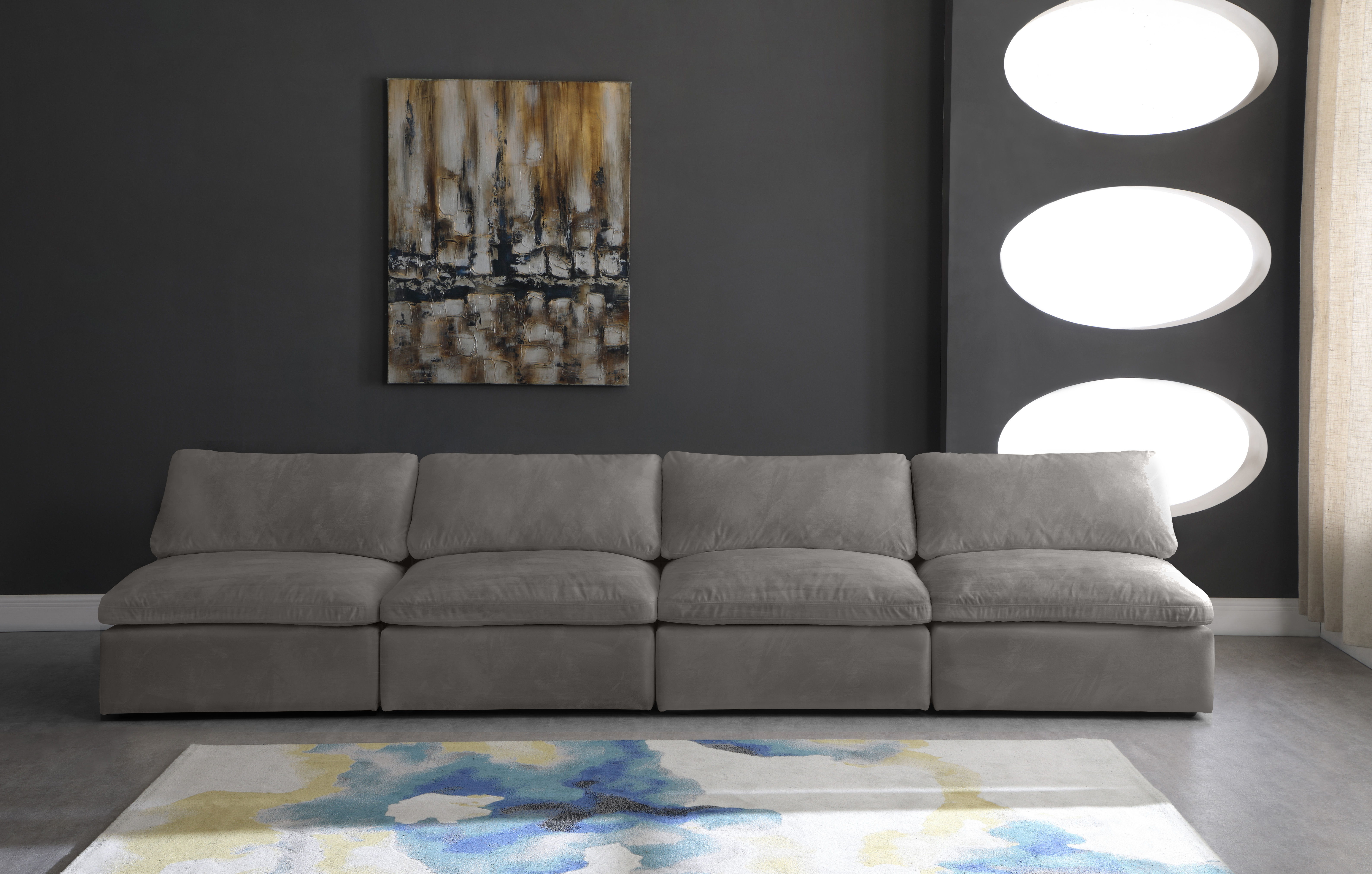 Cozy - Modular 4 Piece Armless Sofa - Gray