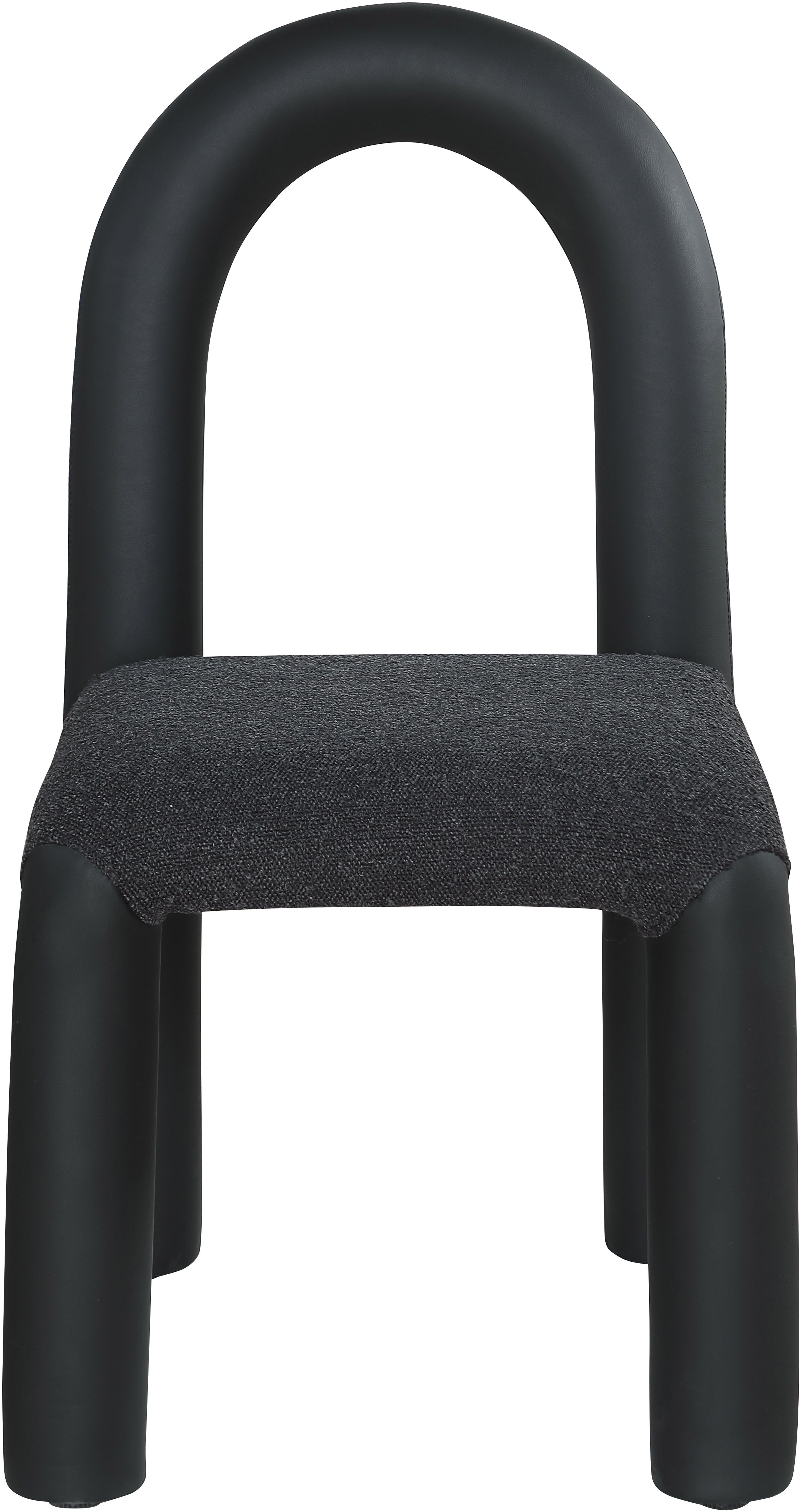 Amari - Vegan Leather and Boucle Fabric Dining Chair (Set of 2) - Black