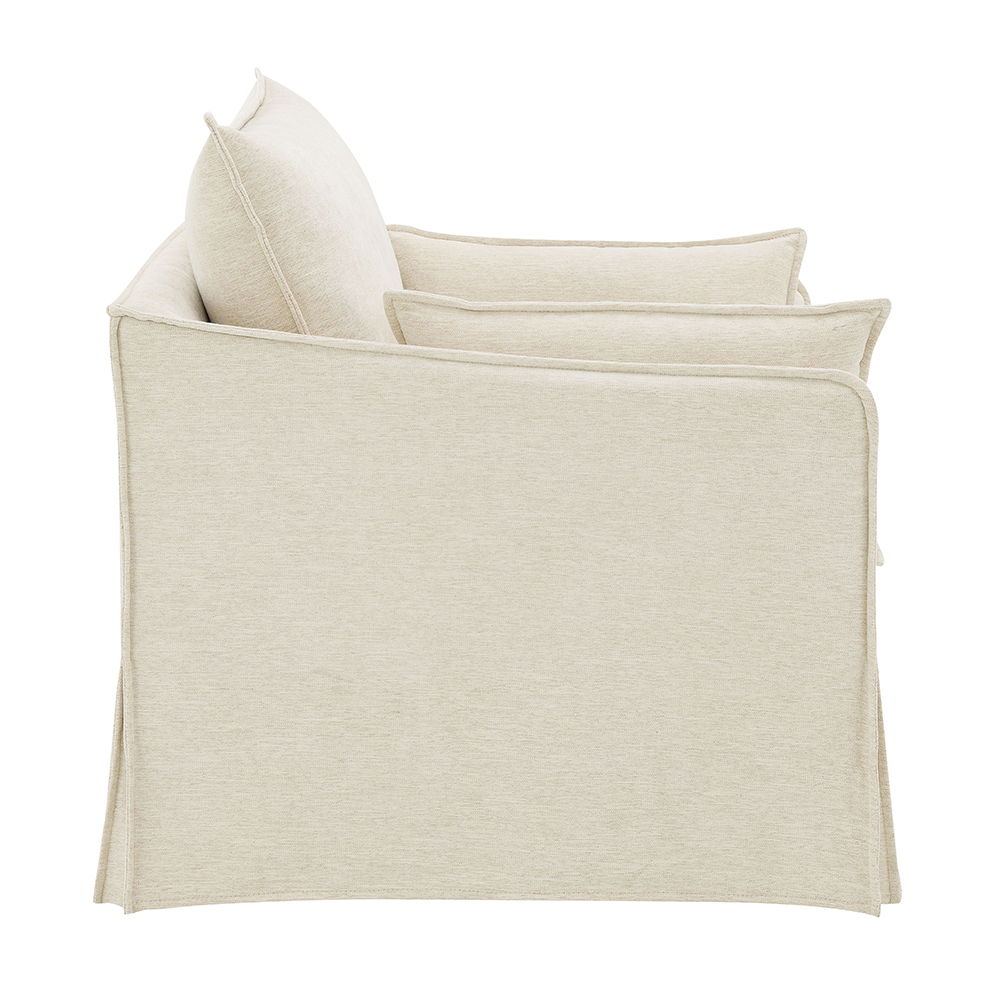 Shane - Chair With 2 Pillows - Beige Linen, beige, view 3